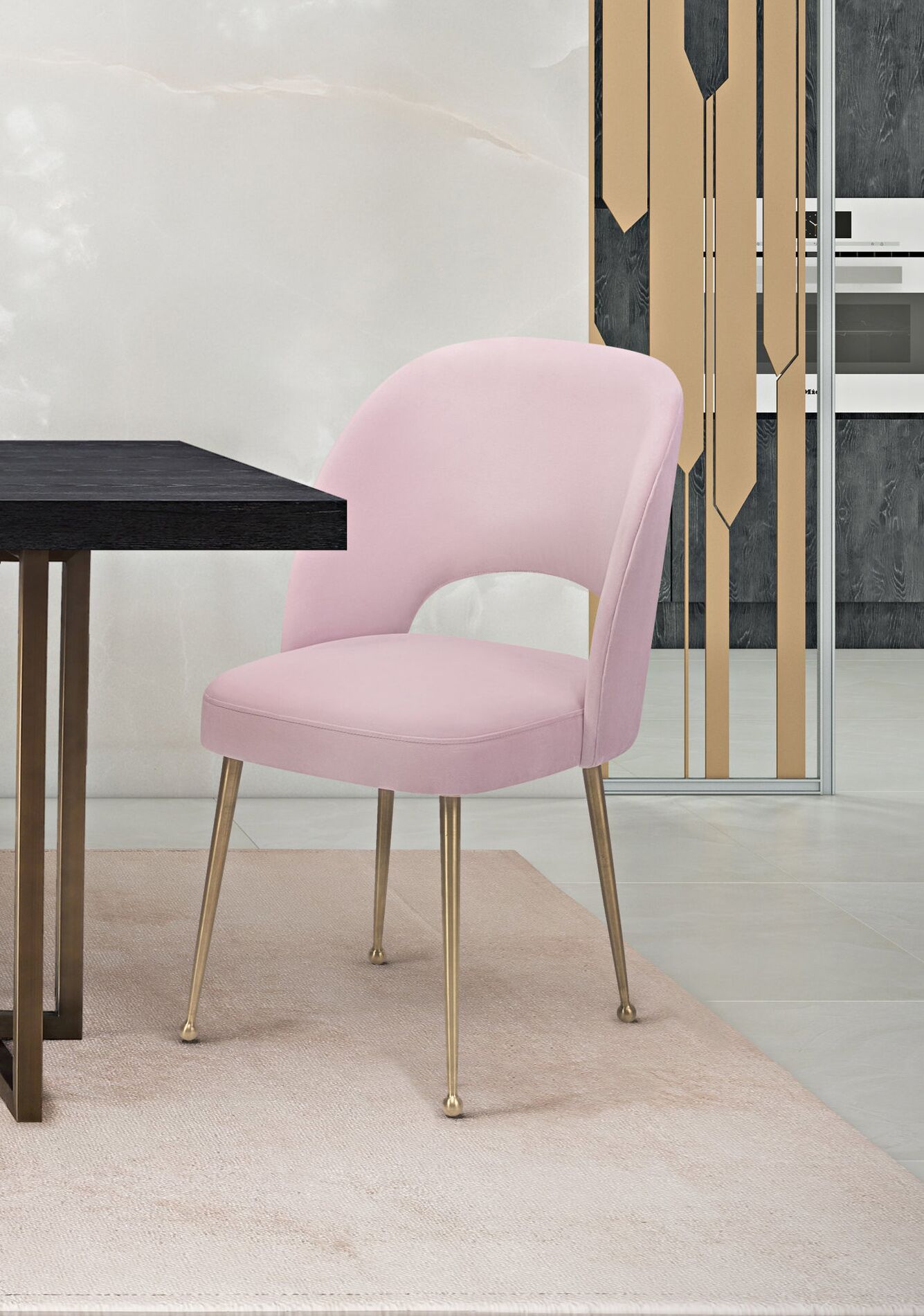 SWELL BLUSH VELVET CHAIR - Image 2