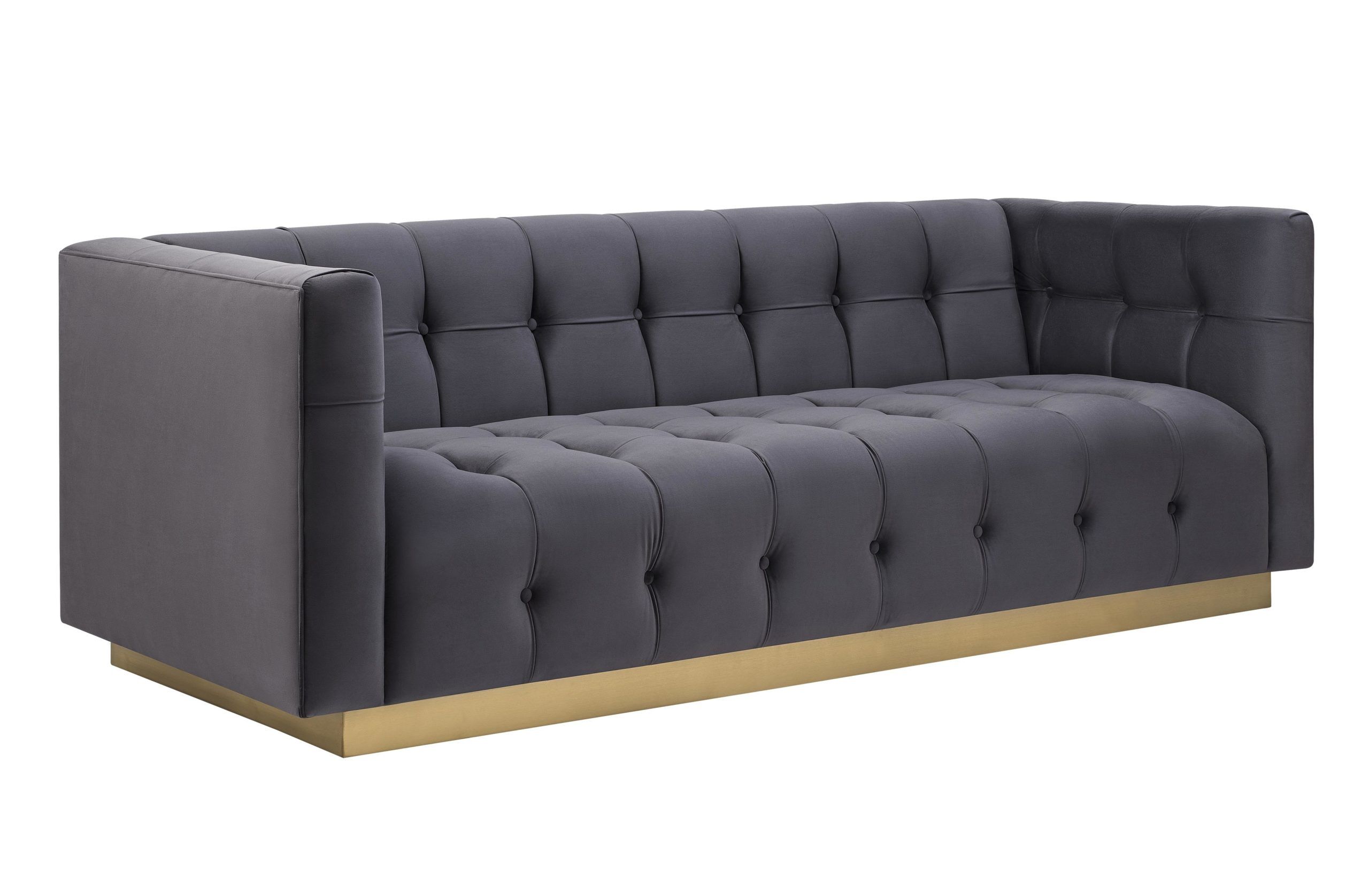 ROMA GREY VELVET SOFA - Image 3
