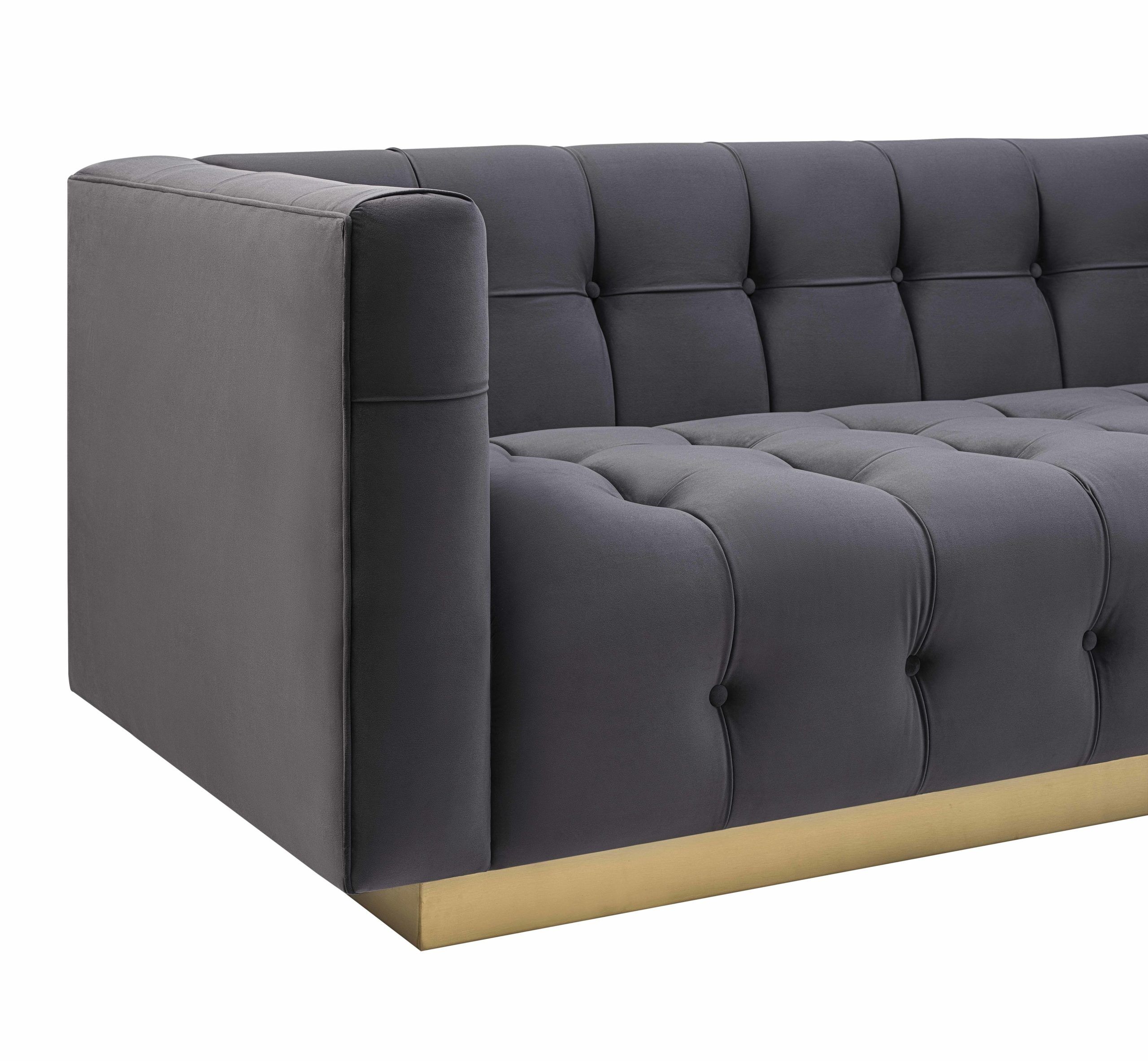 ROMA GREY VELVET SOFA - Image 5