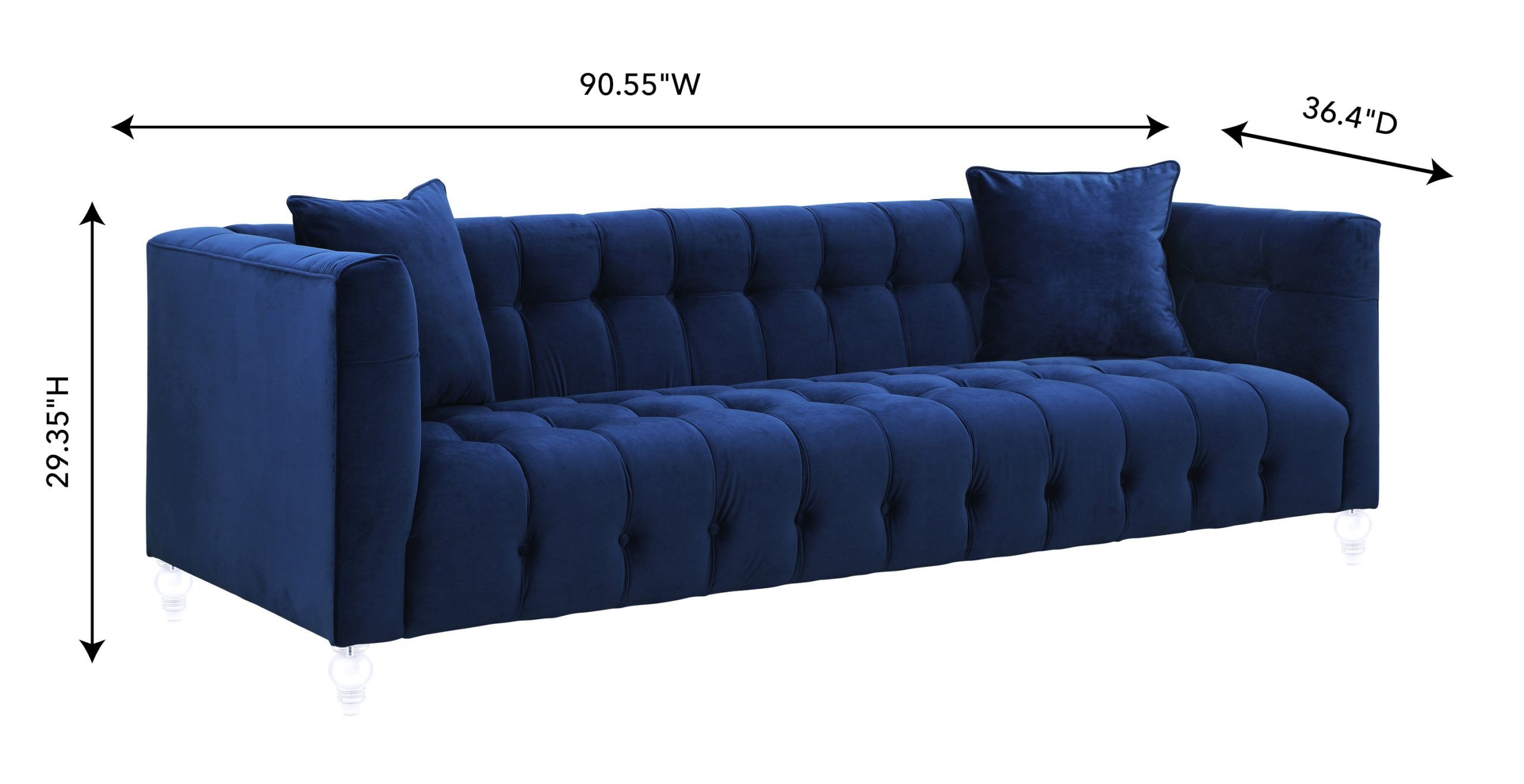 BEA NAVY VELVET SOFA - Image 6