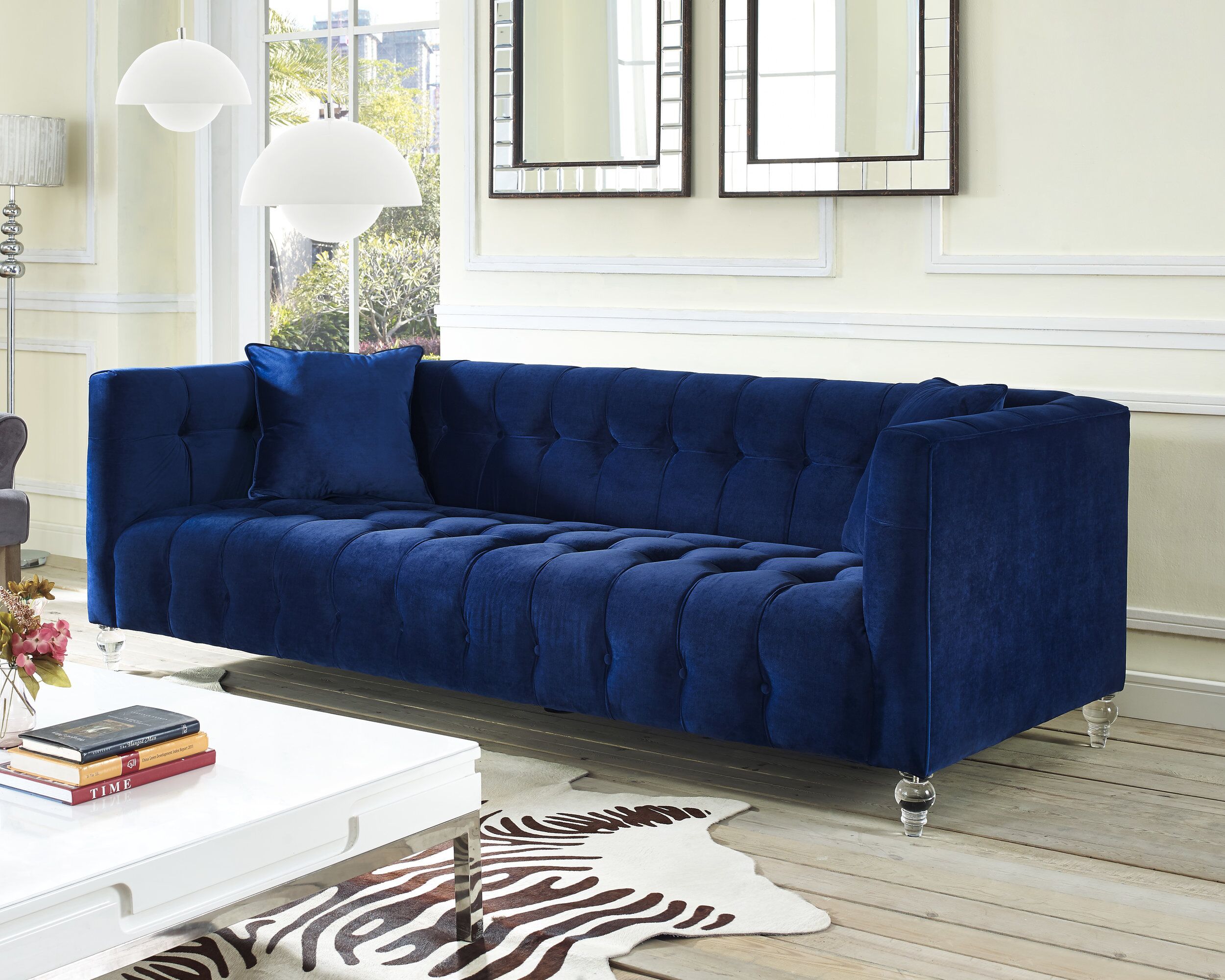 BEA NAVY VELVET SOFA