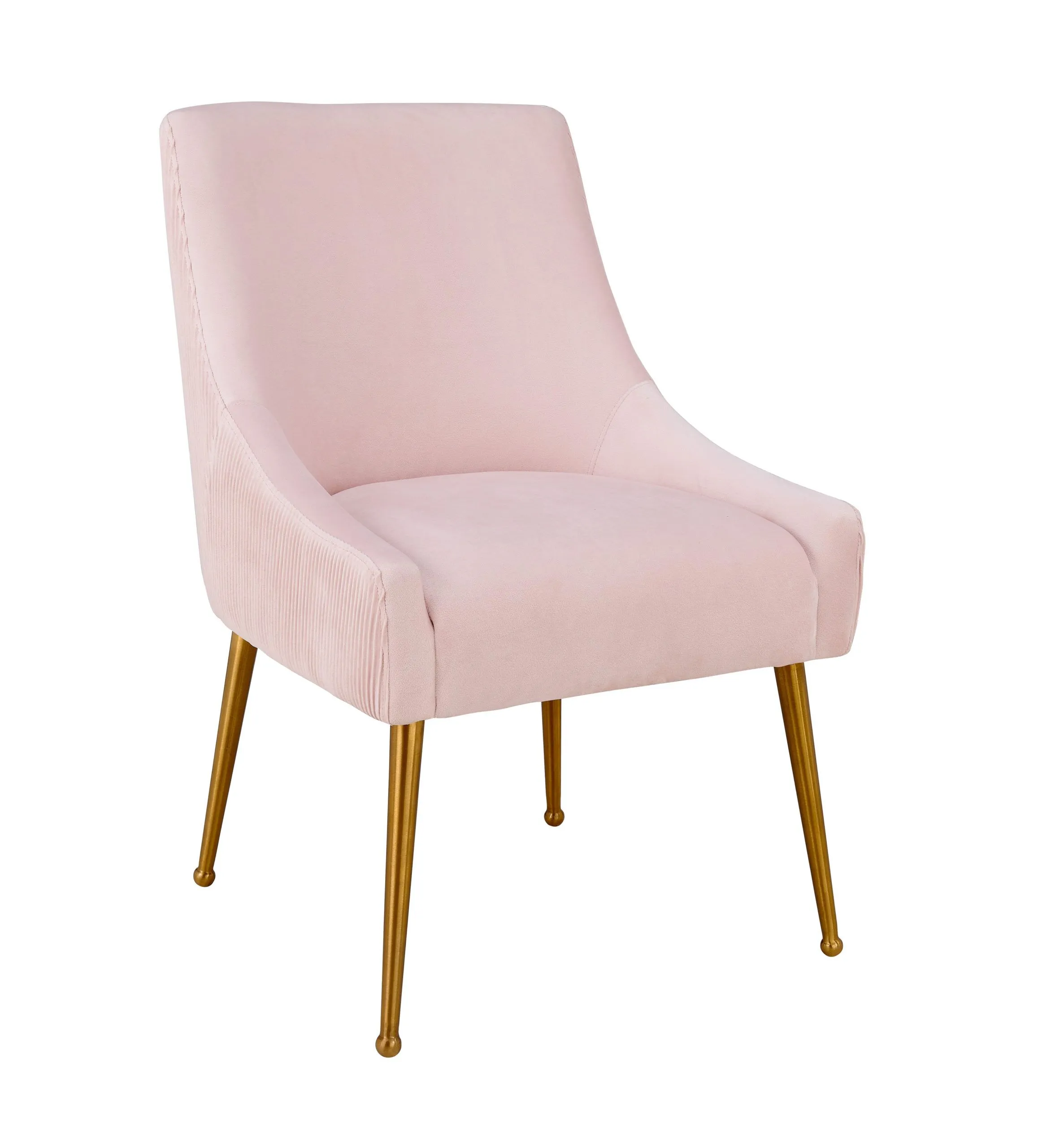 BEATRIX PLEATED BLUSH VELVET SIDE CHAIR