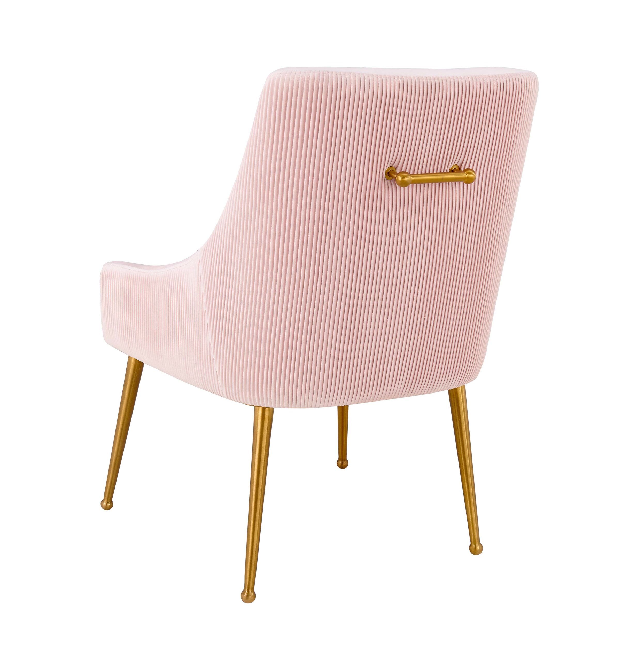 BEATRIX PLEATED BLUSH VELVET SIDE CHAIR - Image 8