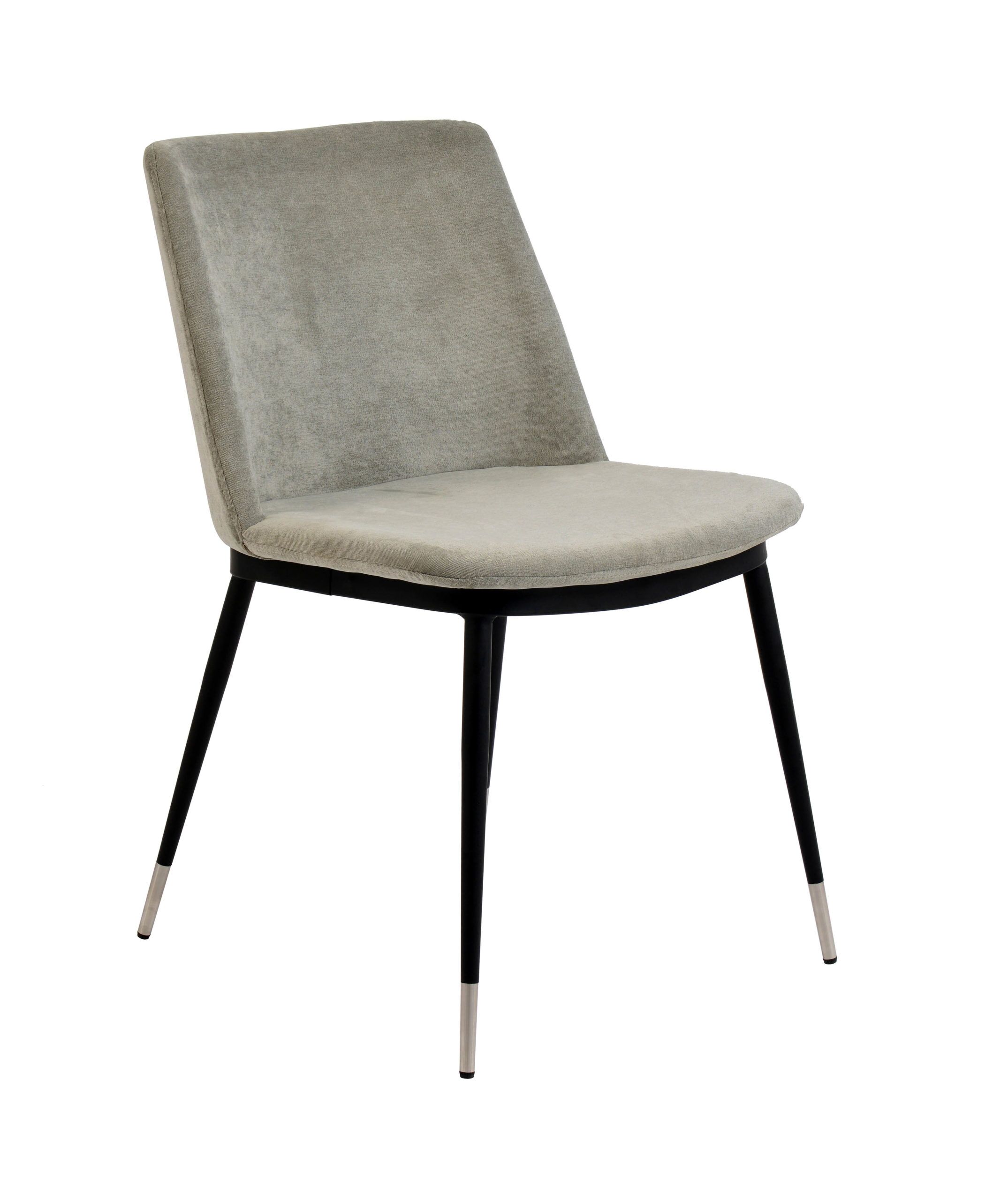 EVORA GREY VELVET CHAIR - SILVER LEGS (SET OF 2) - Image 3