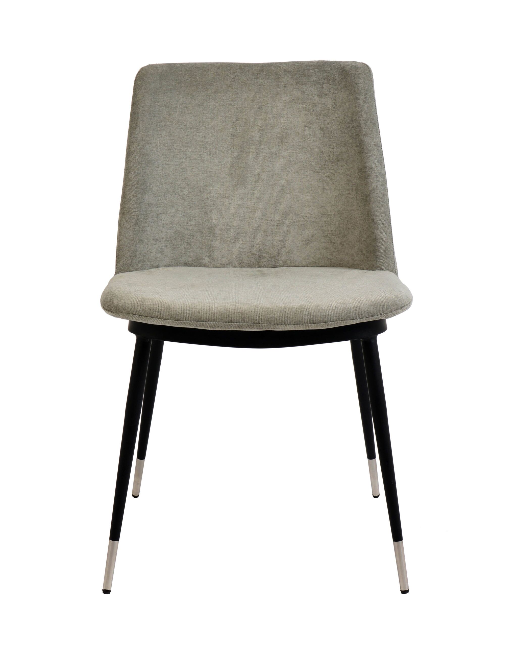 EVORA GREY VELVET CHAIR - SILVER LEGS (SET OF 2) - Image 4
