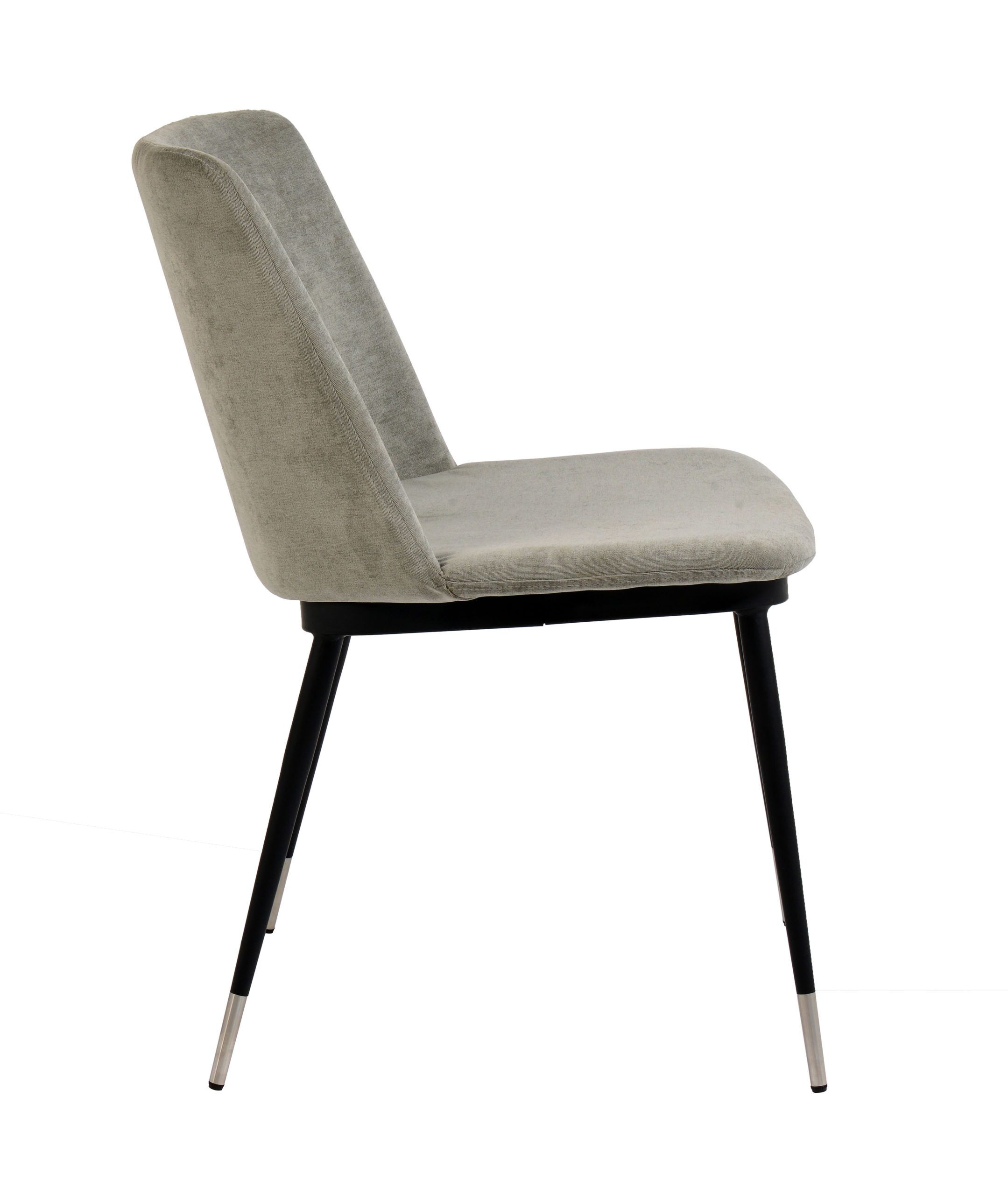 EVORA GREY VELVET CHAIR - SILVER LEGS (SET OF 2) - Image 5