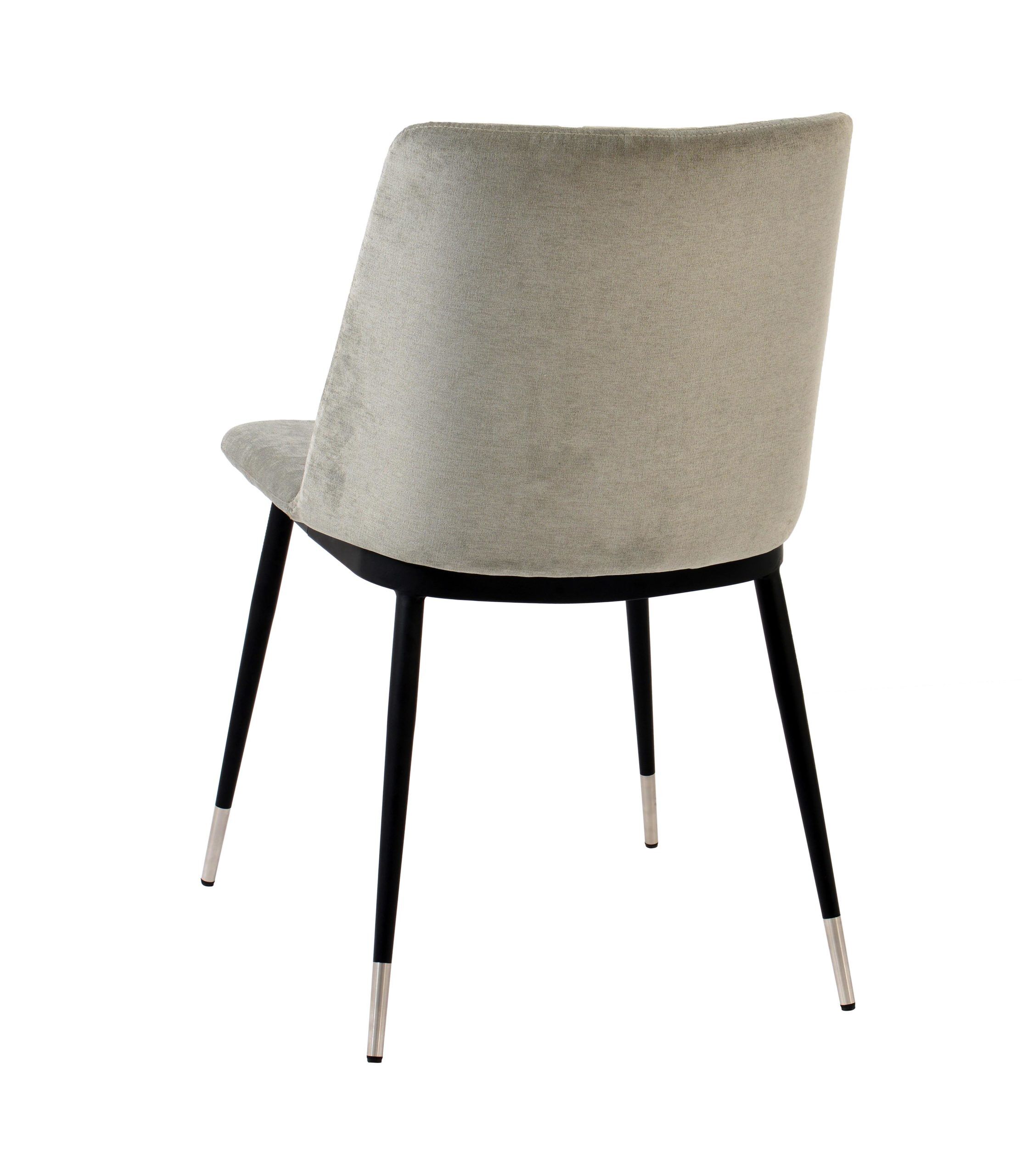 EVORA GREY VELVET CHAIR - SILVER LEGS (SET OF 2) - Image 6