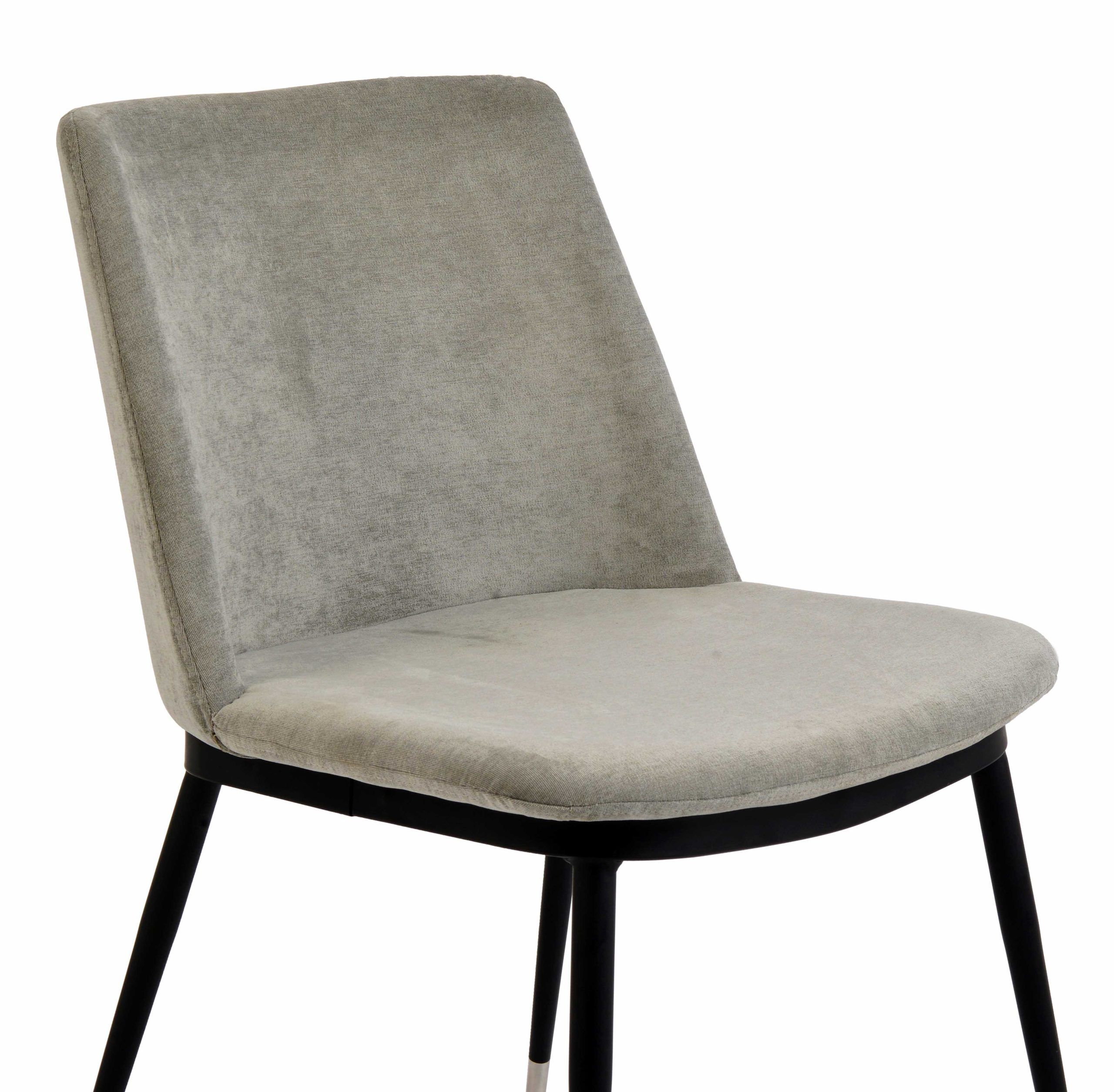 EVORA GREY VELVET CHAIR - SILVER LEGS (SET OF 2) - Image 7
