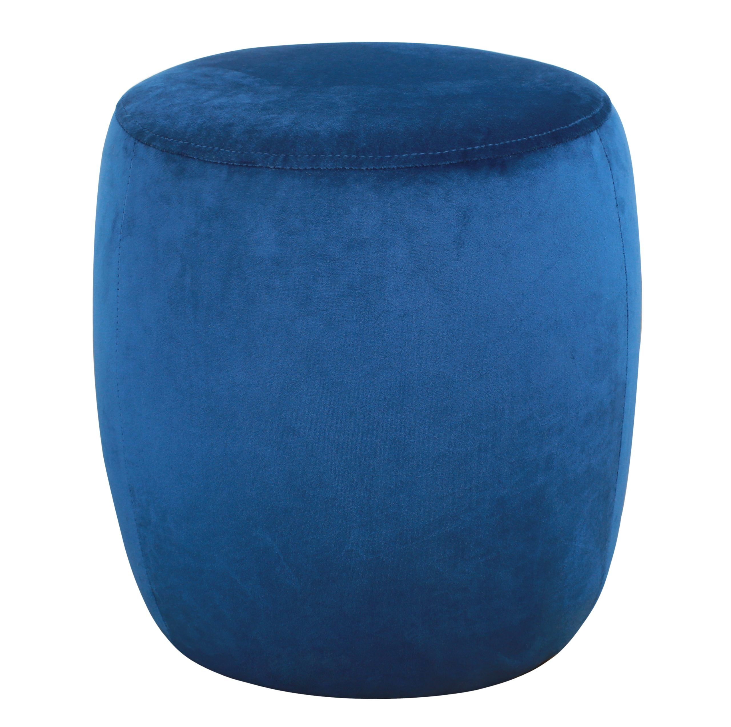 WILLOW NAVY VELVET OTTOMAN