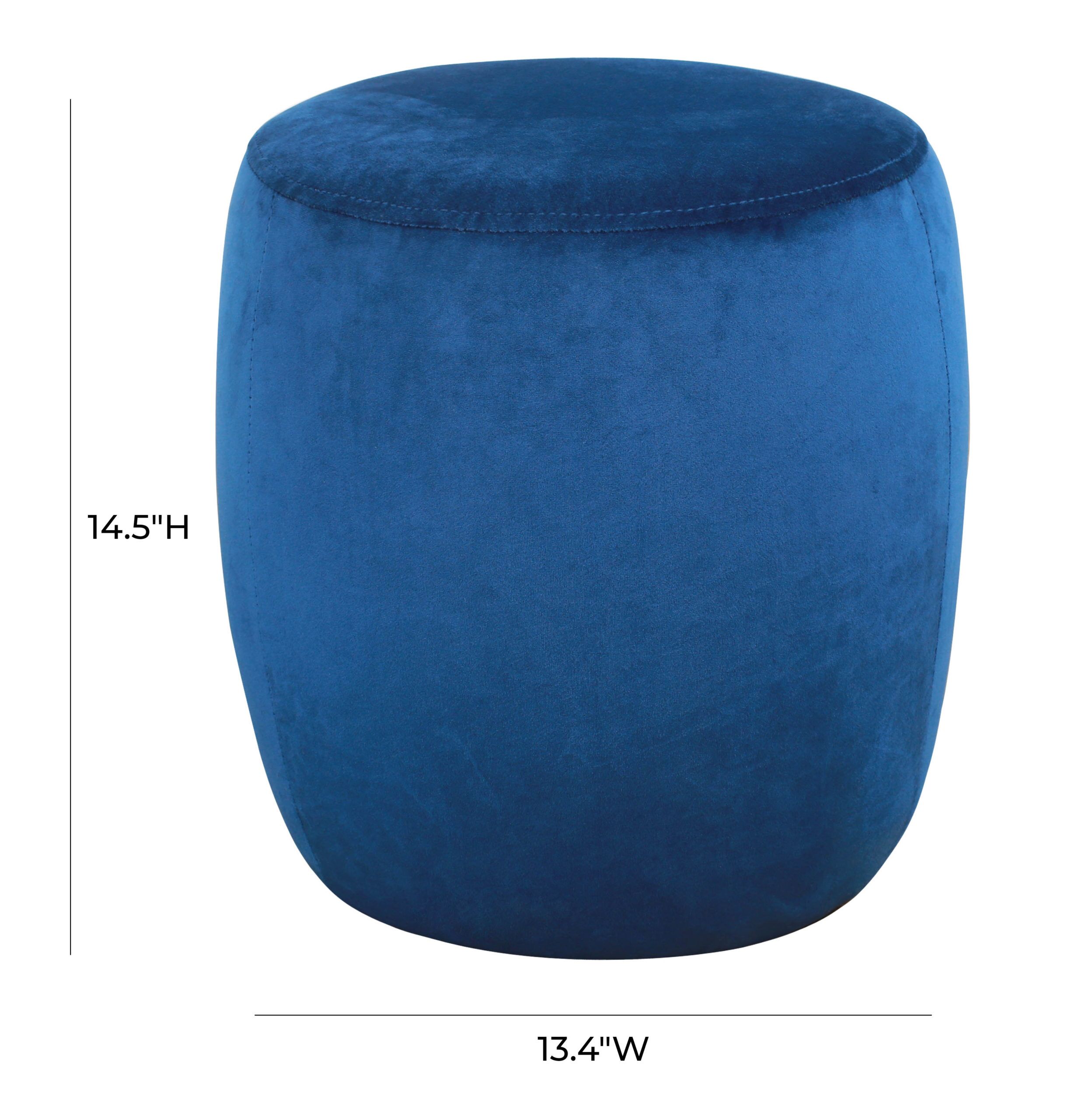 WILLOW NAVY VELVET OTTOMAN - Image 4