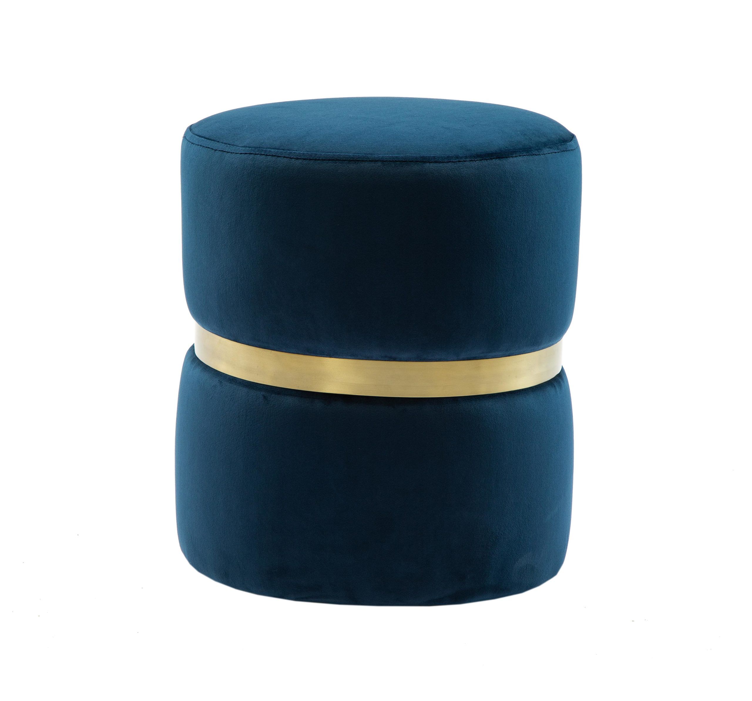 YAMMA NAVY VELVET OTTOMAN
