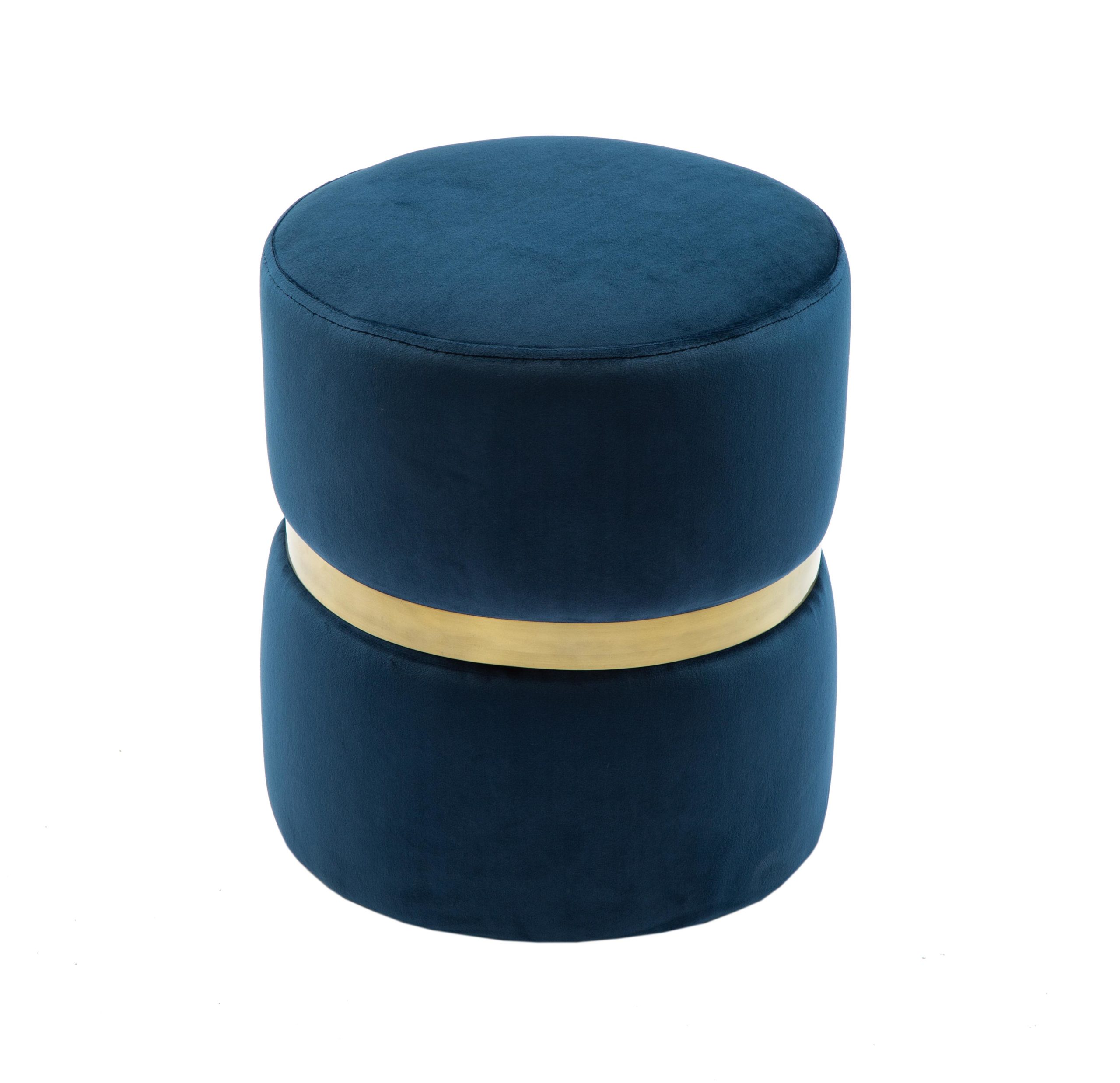 YAMMA NAVY VELVET OTTOMAN - Image 3