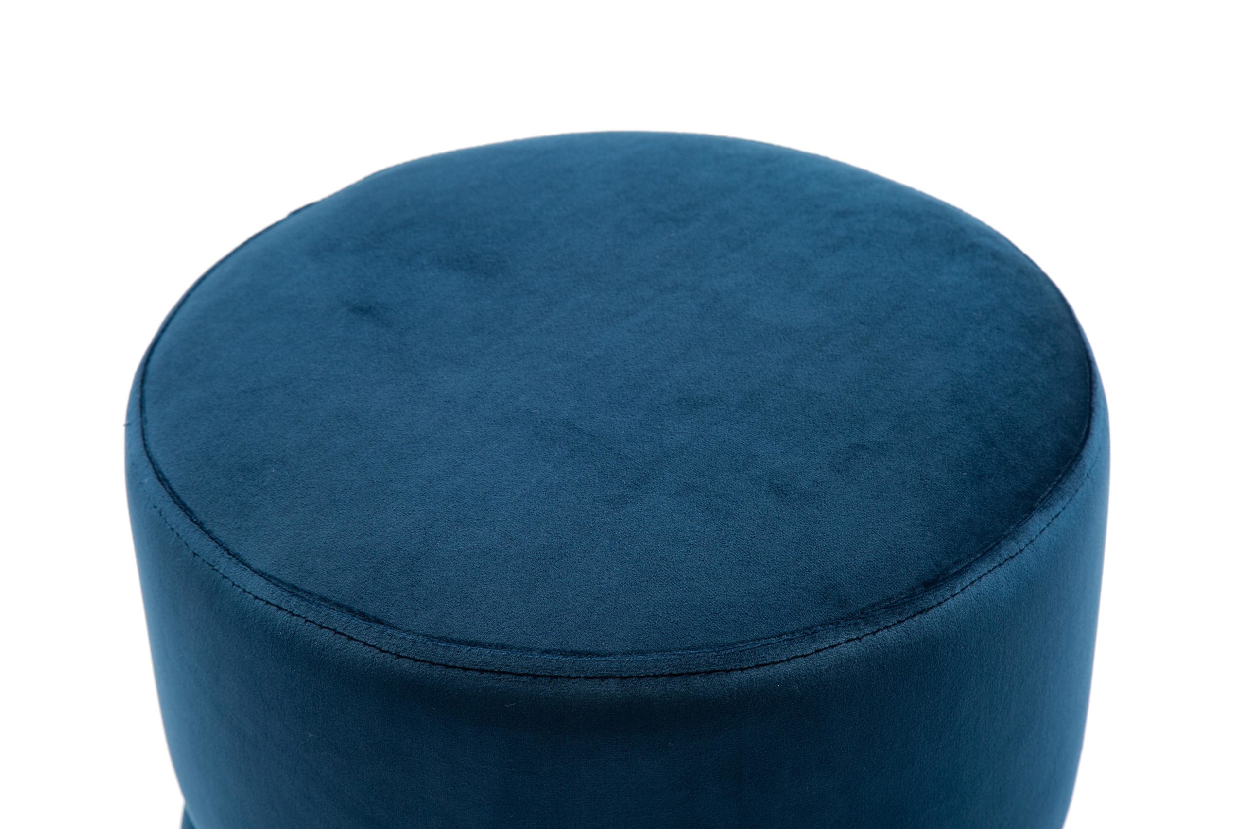 YAMMA NAVY VELVET OTTOMAN - Image 4