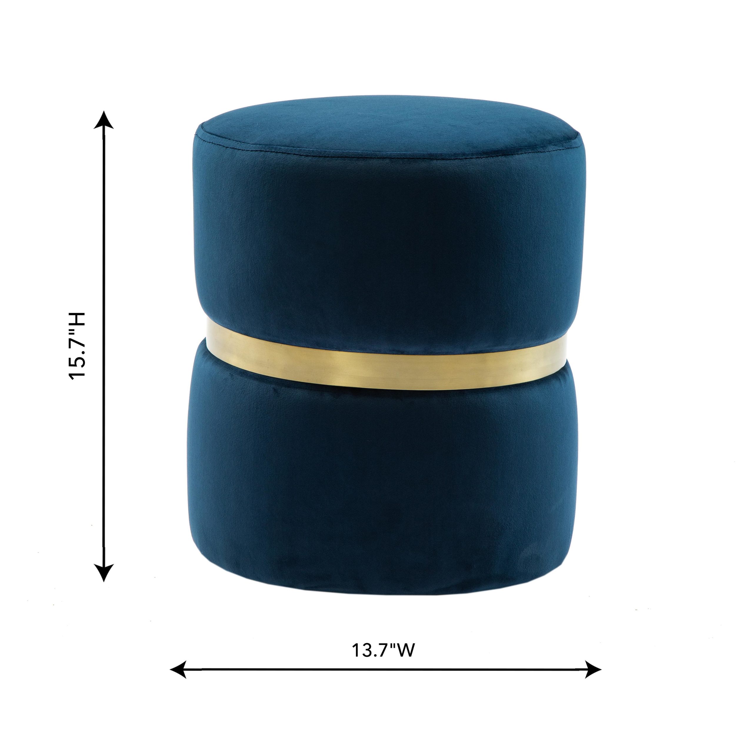 YAMMA NAVY VELVET OTTOMAN - Image 5