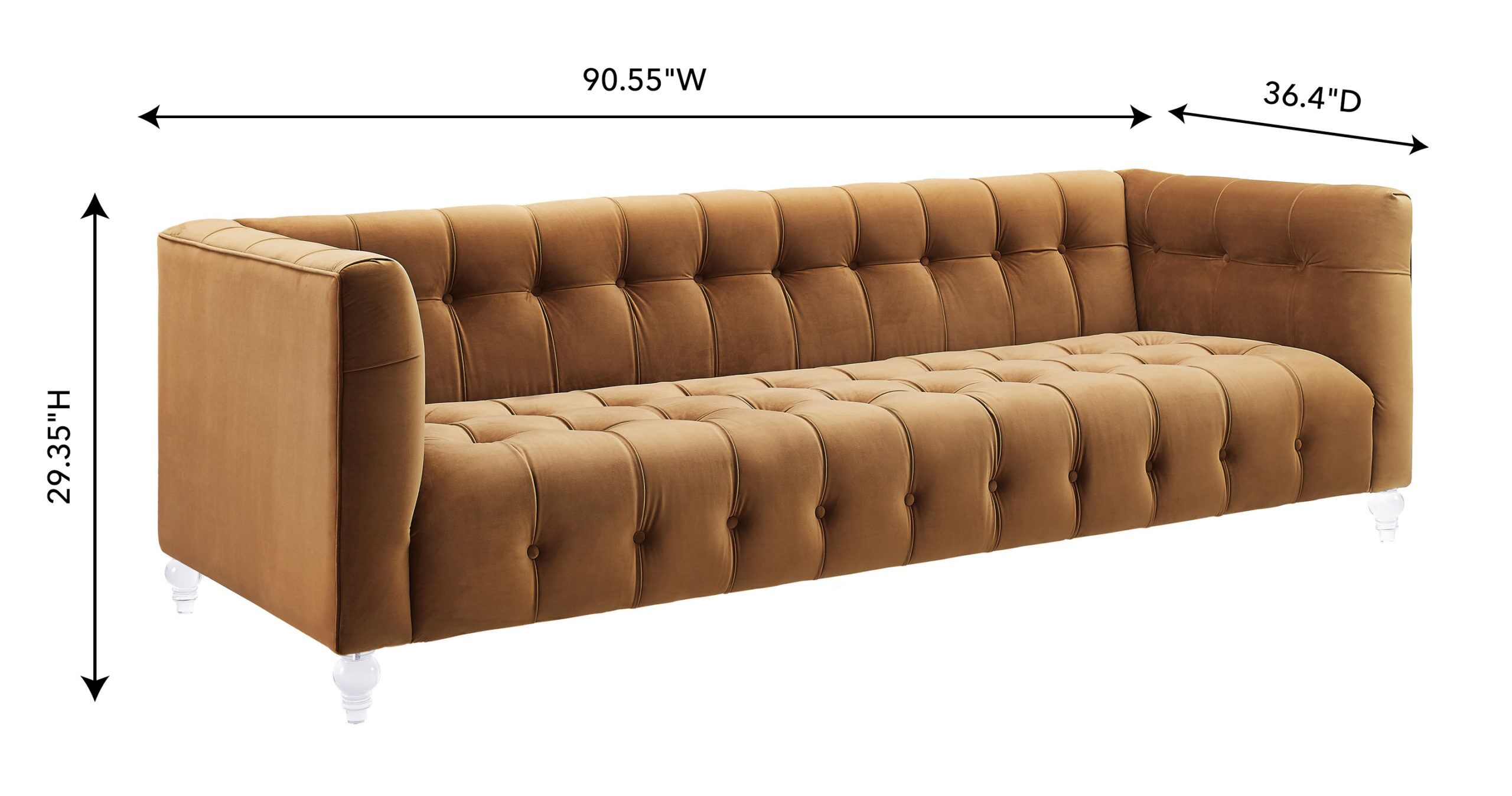 BEA GOLD VELVET SOFA - Image 6