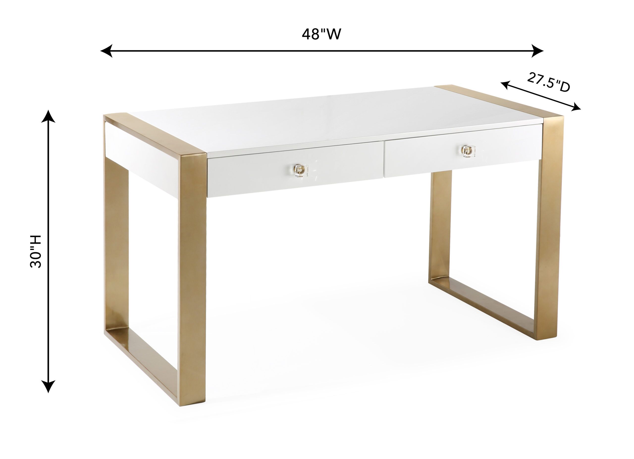 Kallie White Lacquer Desk - Image 8