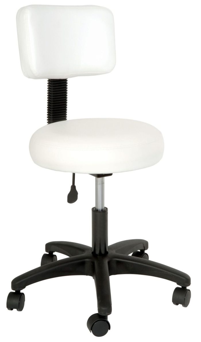 Round Air-Lift Stool with Backrest