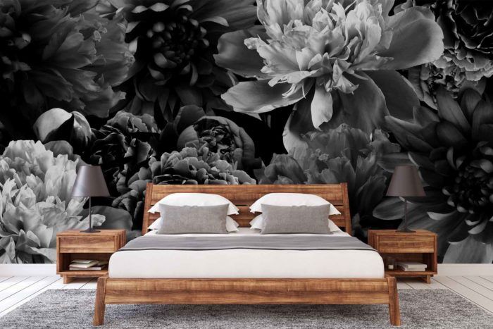 Dark Floral Wall Covering by Michele Pelafas