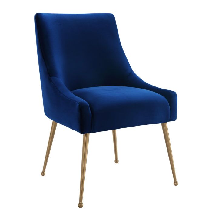 BEATRIX NAVY VELVET SIDE CHAIR