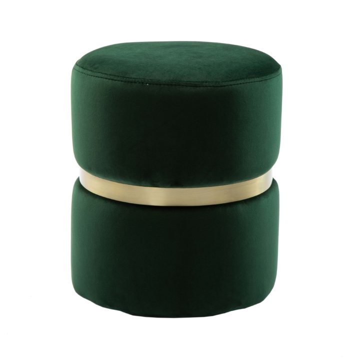 YAMMA FOREST GREEN VELVET OTTOMAN