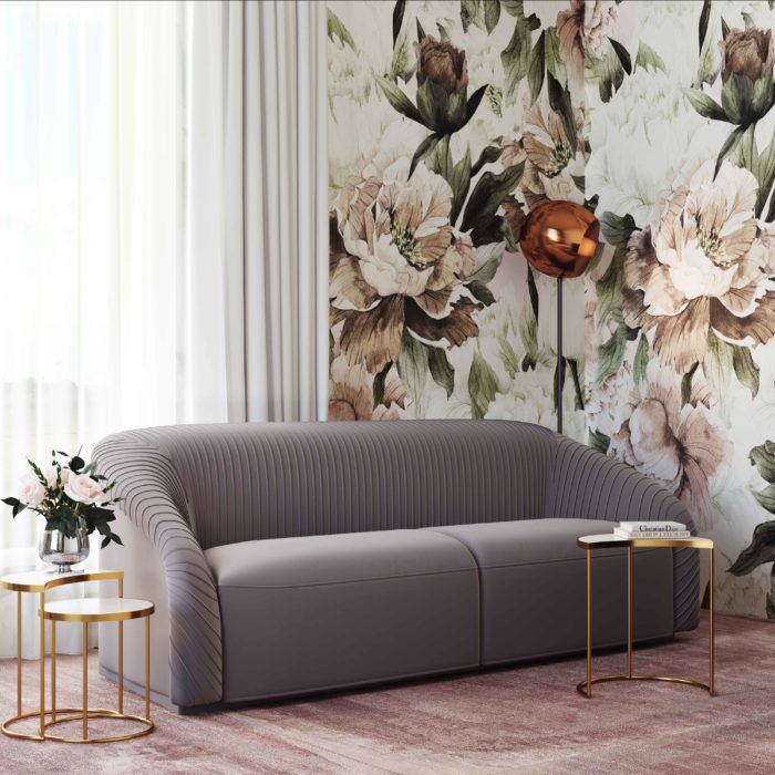 YARA PLEATED GREY VELVET
