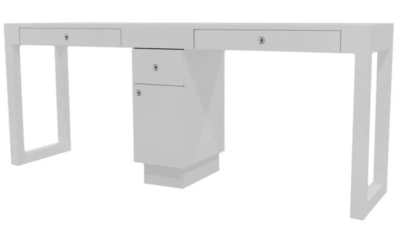 Linea Double Nail Table, 1 Drawer - Image 2