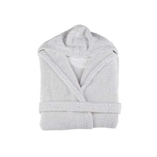 Linen Waffle Bath Robe - White