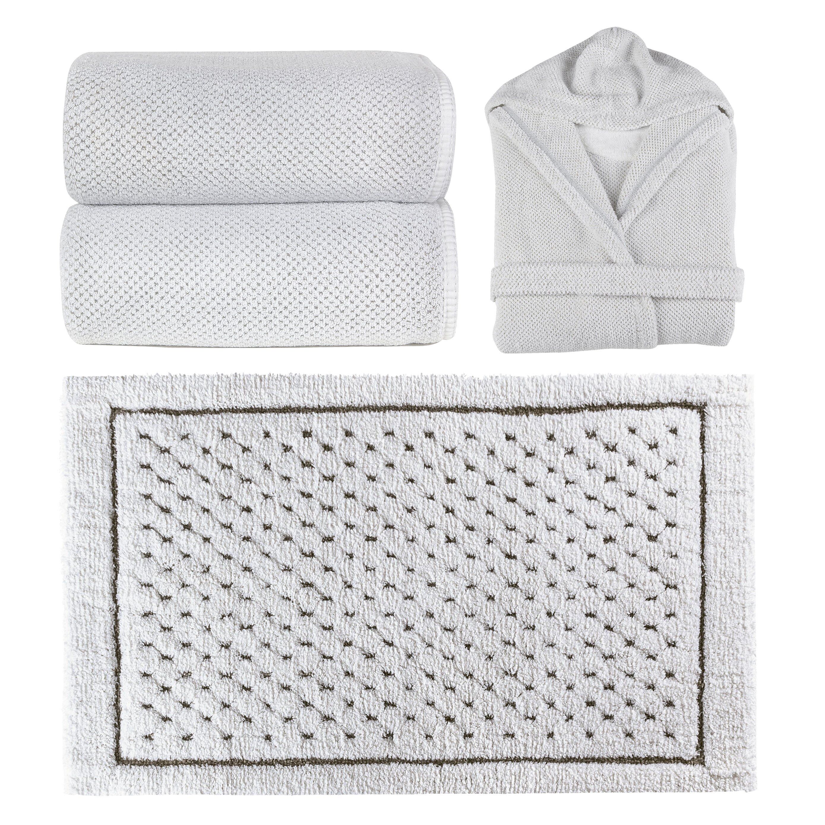 Linen Waffle Bath Robe - White - Image 3