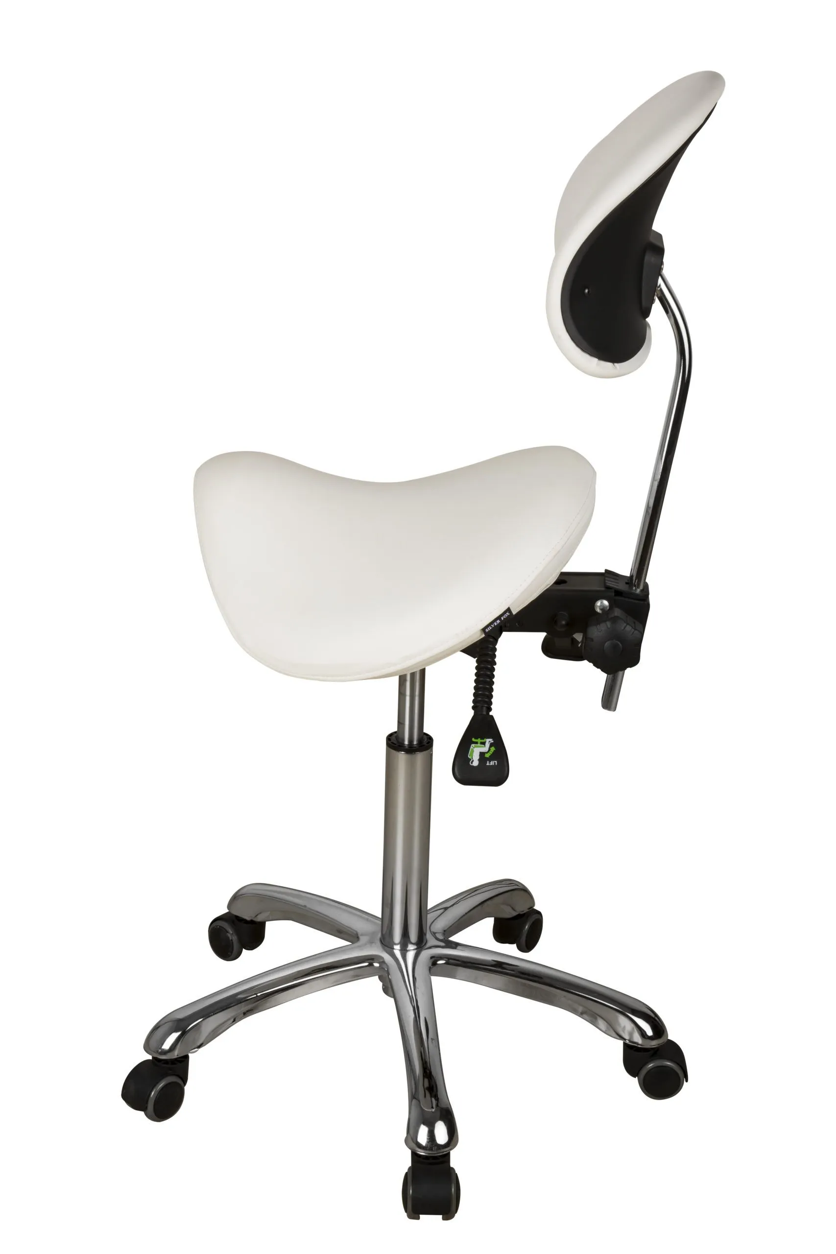 Wraparound Backrest Therapist Stool 11025A | Michele Pelafas