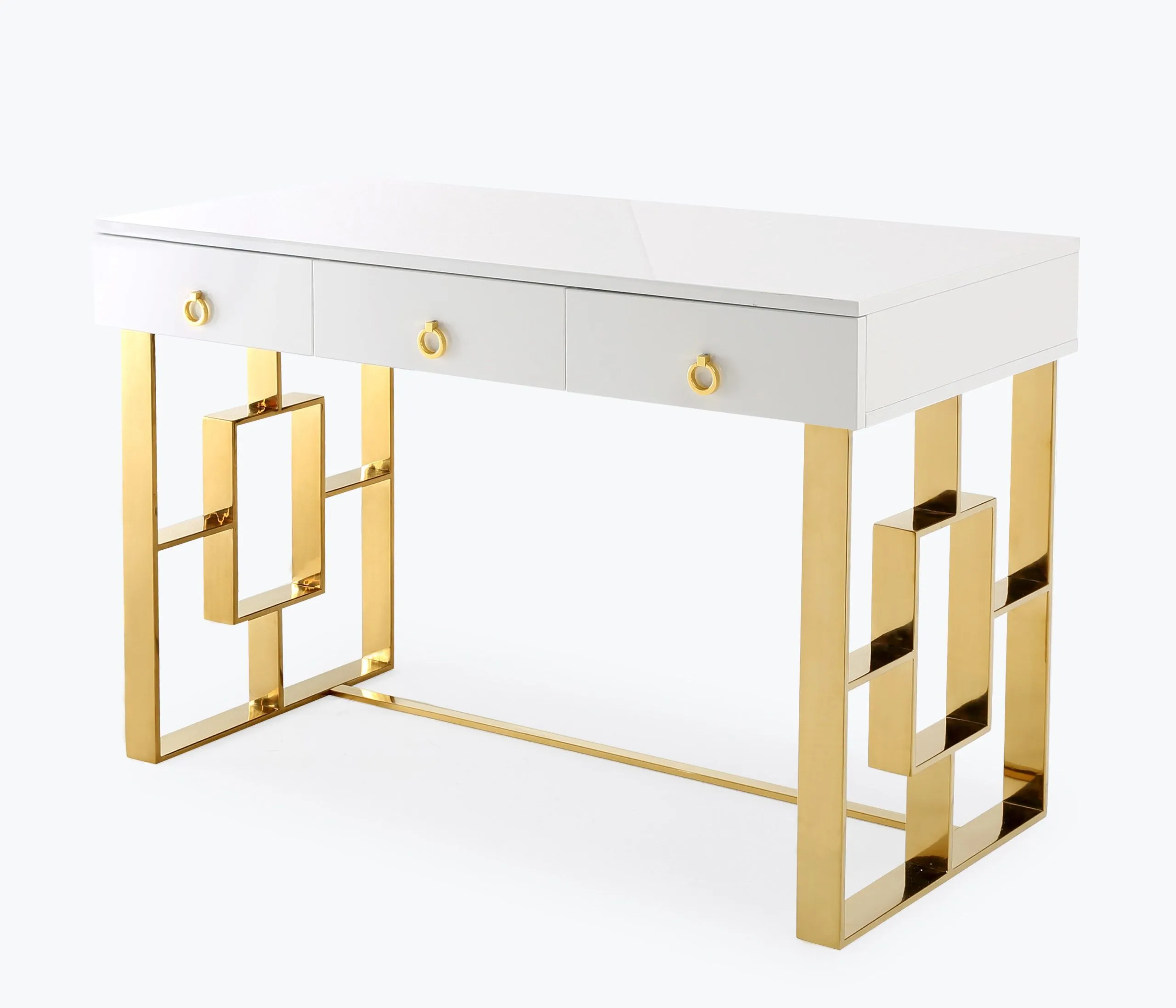 Audrey High Gloss White Lacquer Desk