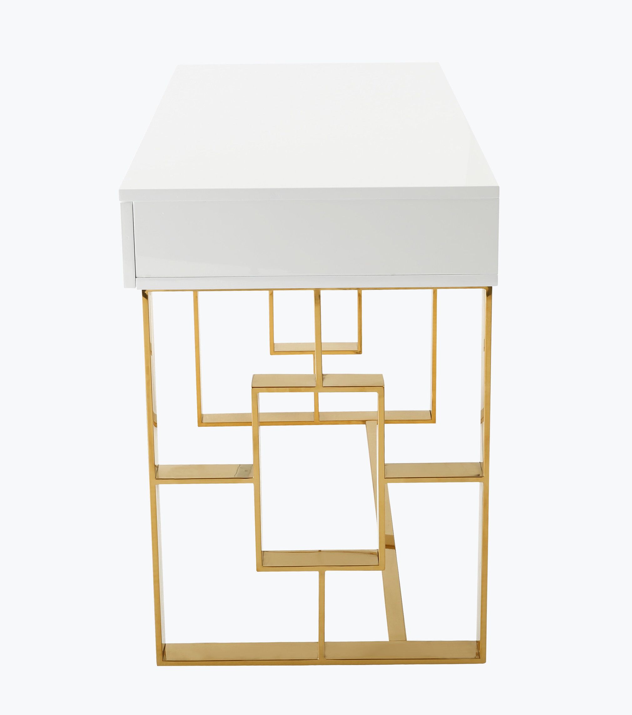 Audrey High Gloss White Lacquer Desk - Image 8