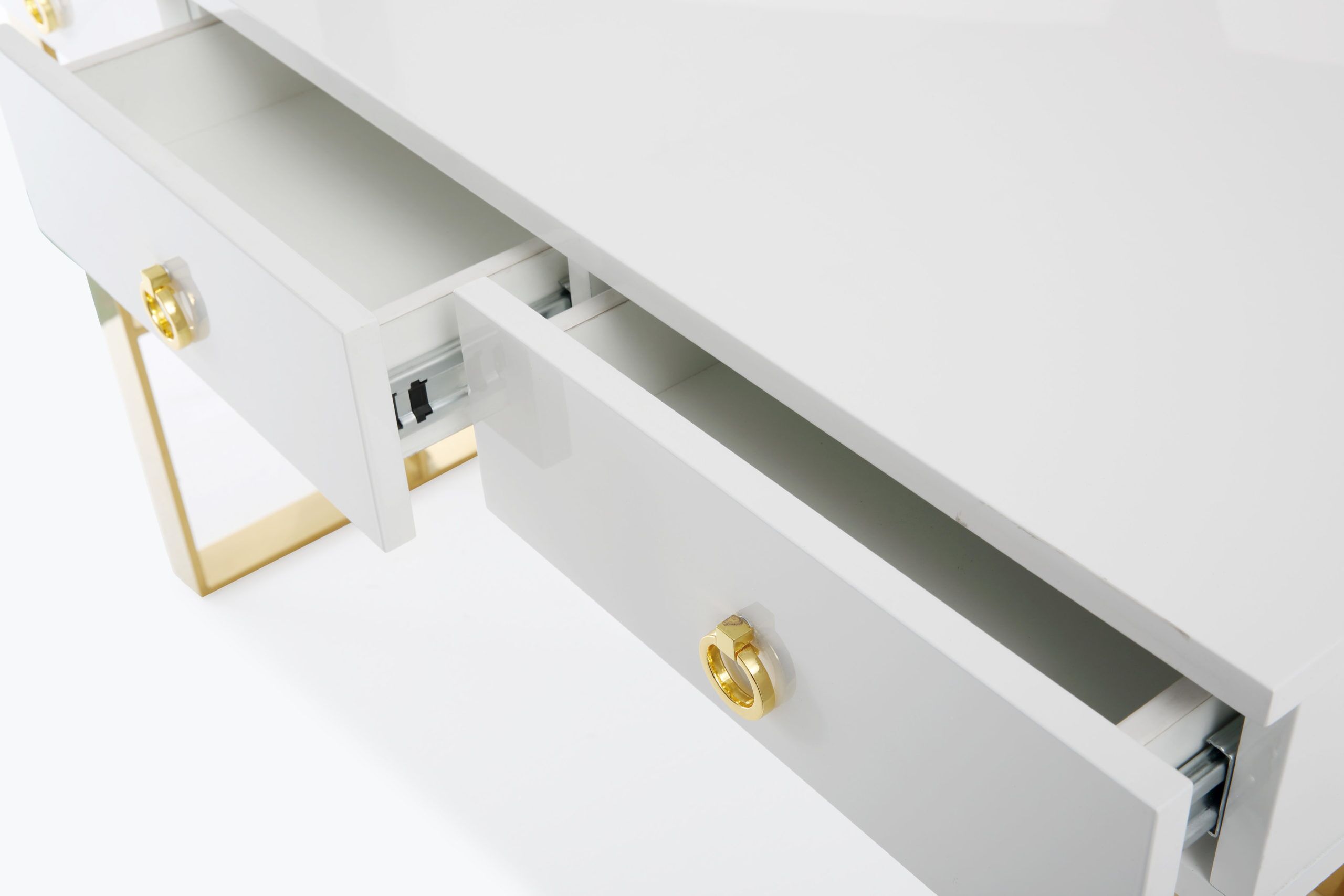 Audrey High Gloss White Lacquer Desk - Image 3