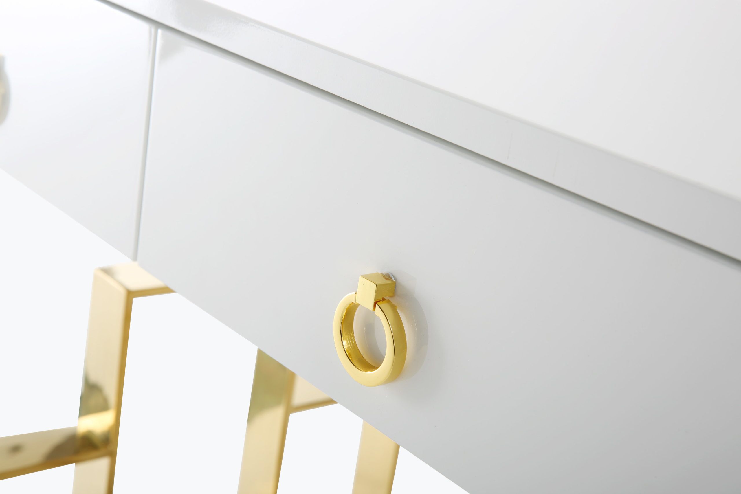 Audrey High Gloss White Lacquer Desk - Image 4