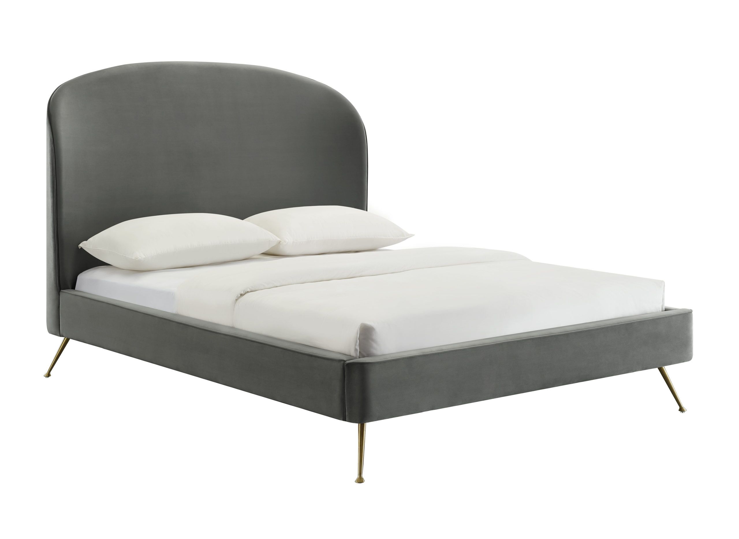 VIVI GREY VELVET BED IN QUEEN - Image 4