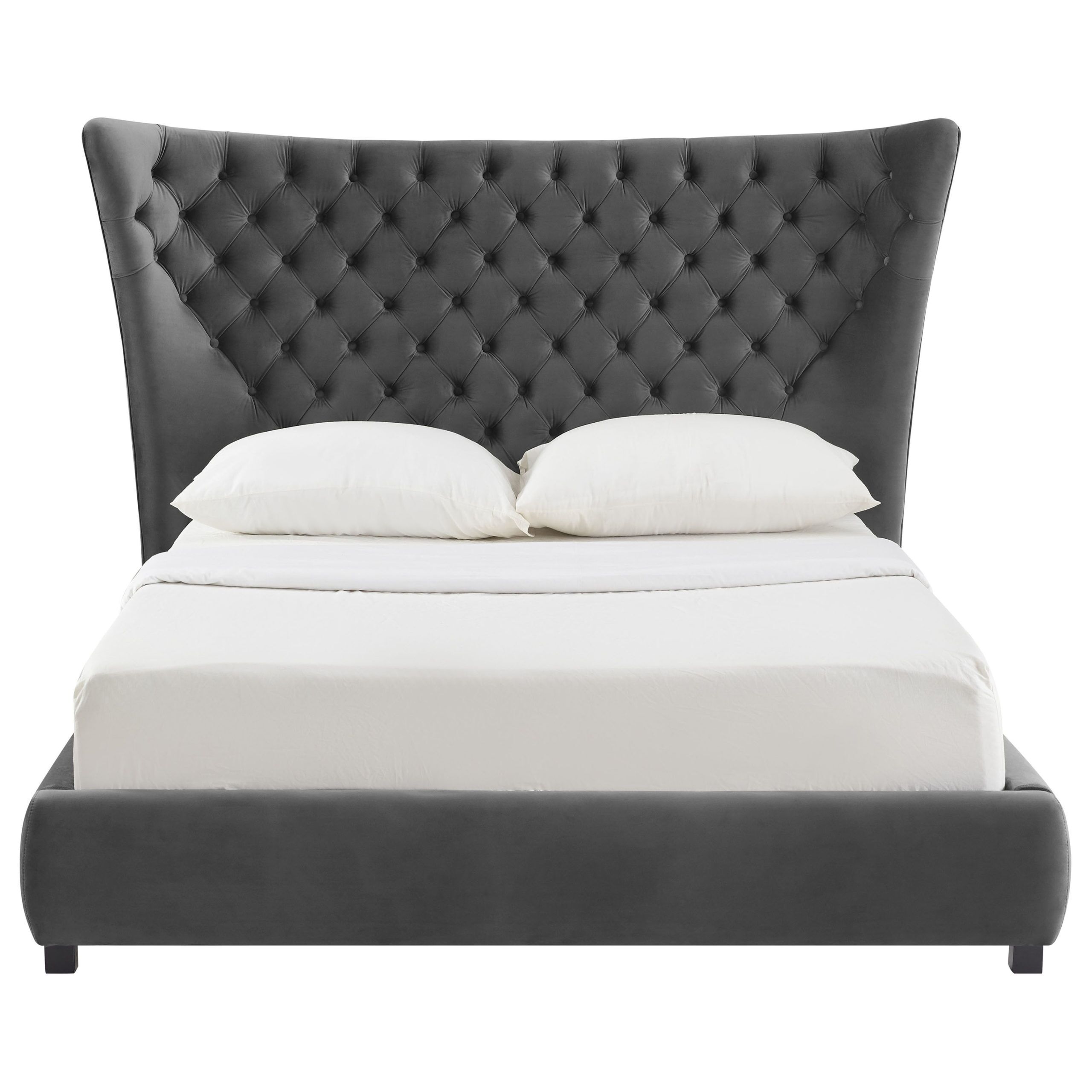 SASSY GREY VELVET QUEEN BED - Image 7