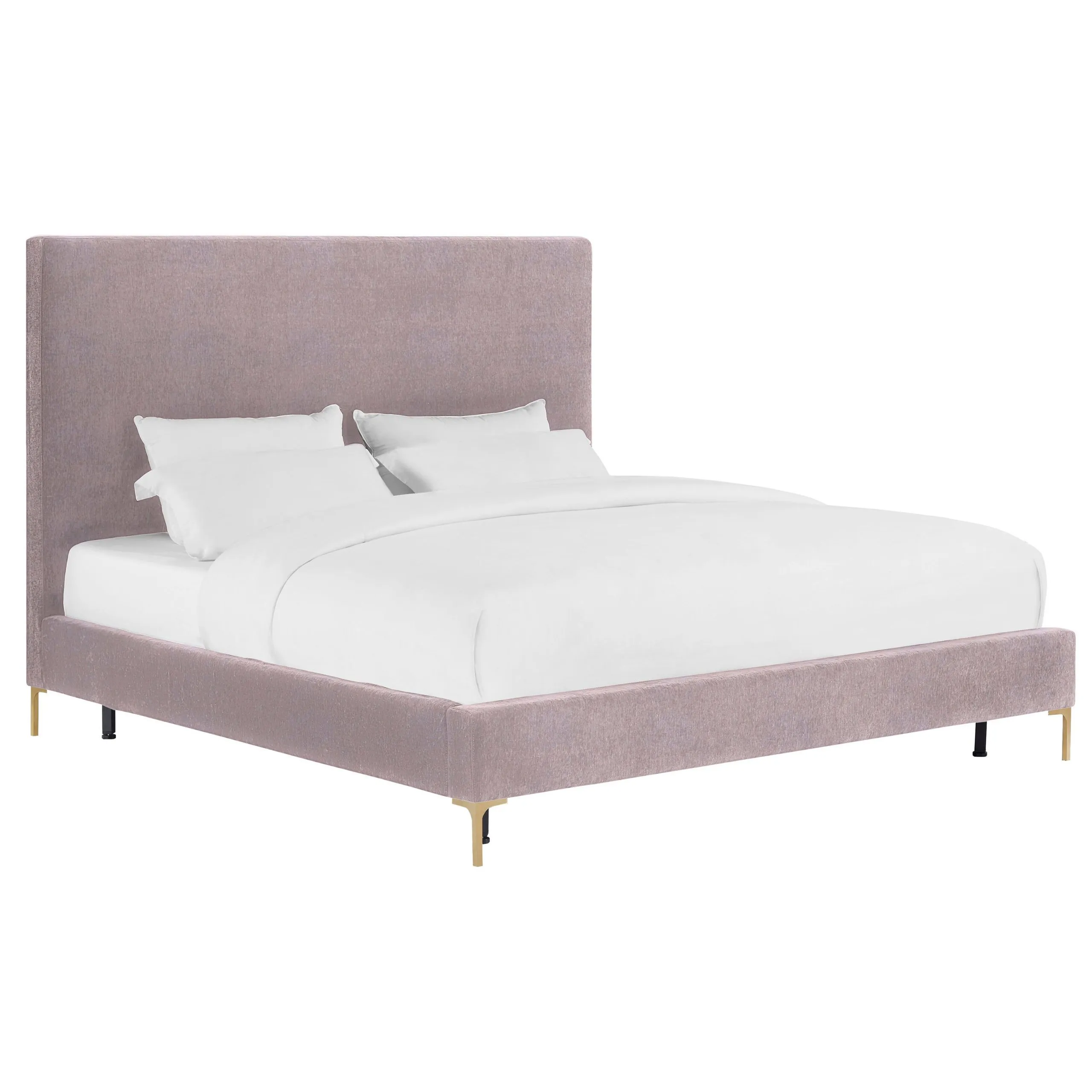 DELILAH BLUSH TEXTURED VELVET BED IN QUEEN