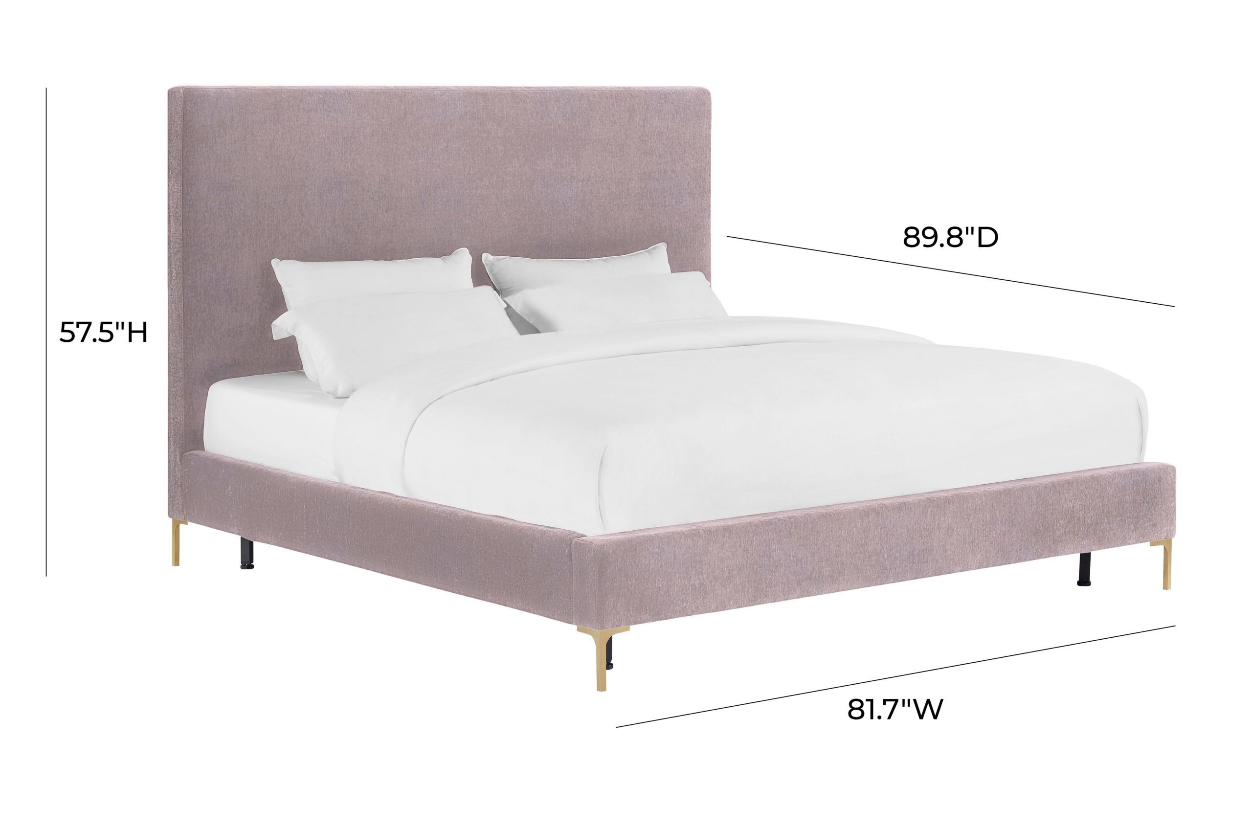 DELILAH BLUSH TEXTURED VELVET BED IN QUEEN - Image 3