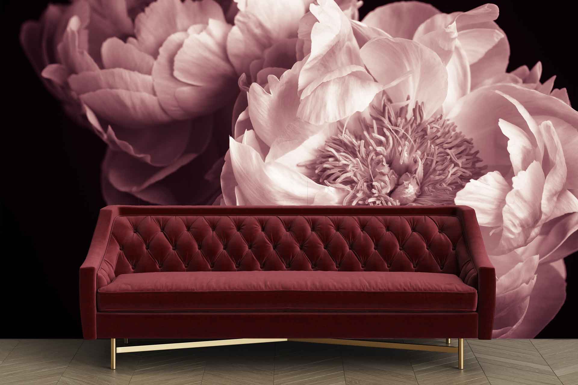 Large Pink Floral Wall Covering by Michele Pelafas