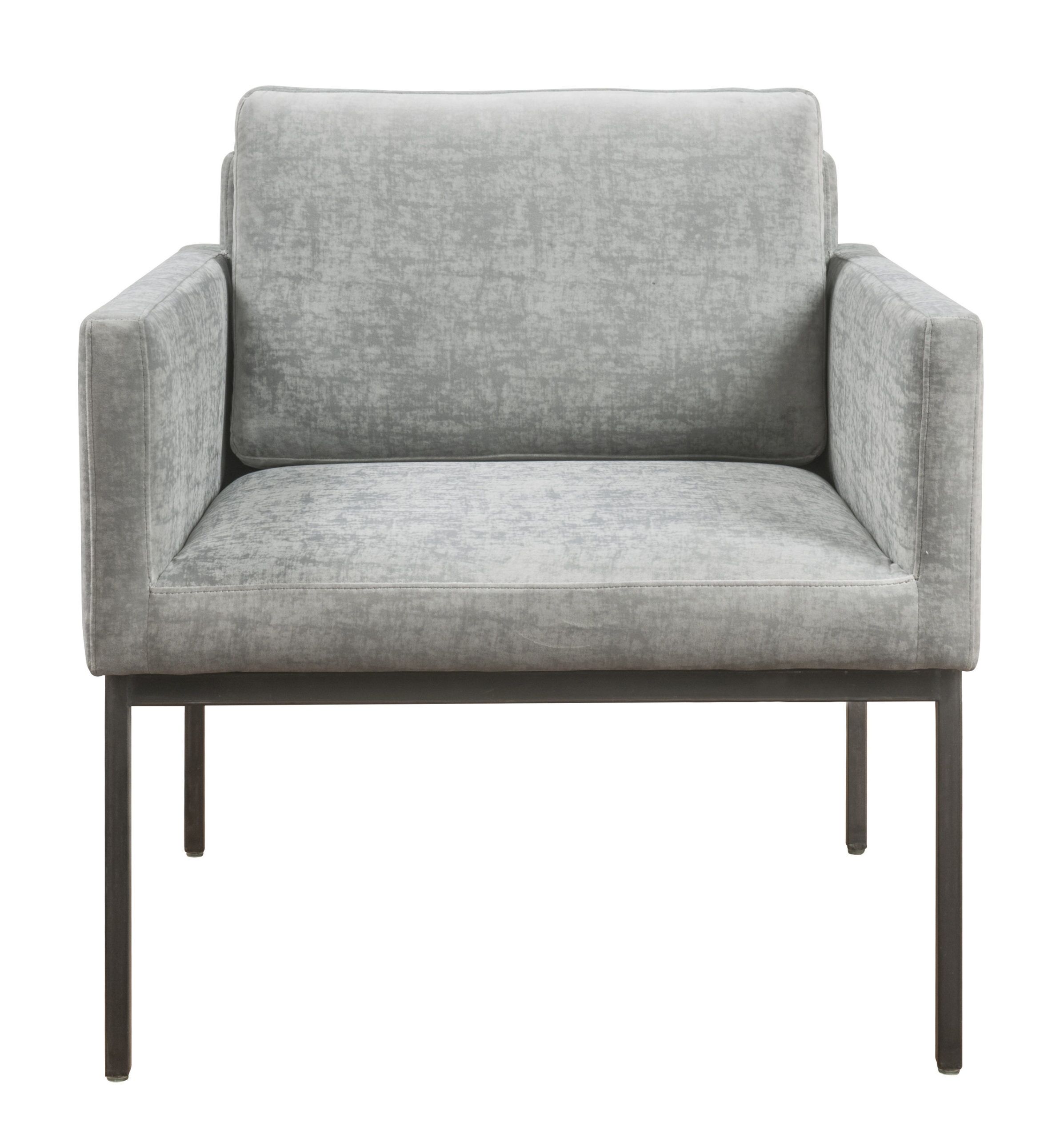 Textured Velvet Canton Grey Chair - Image 3