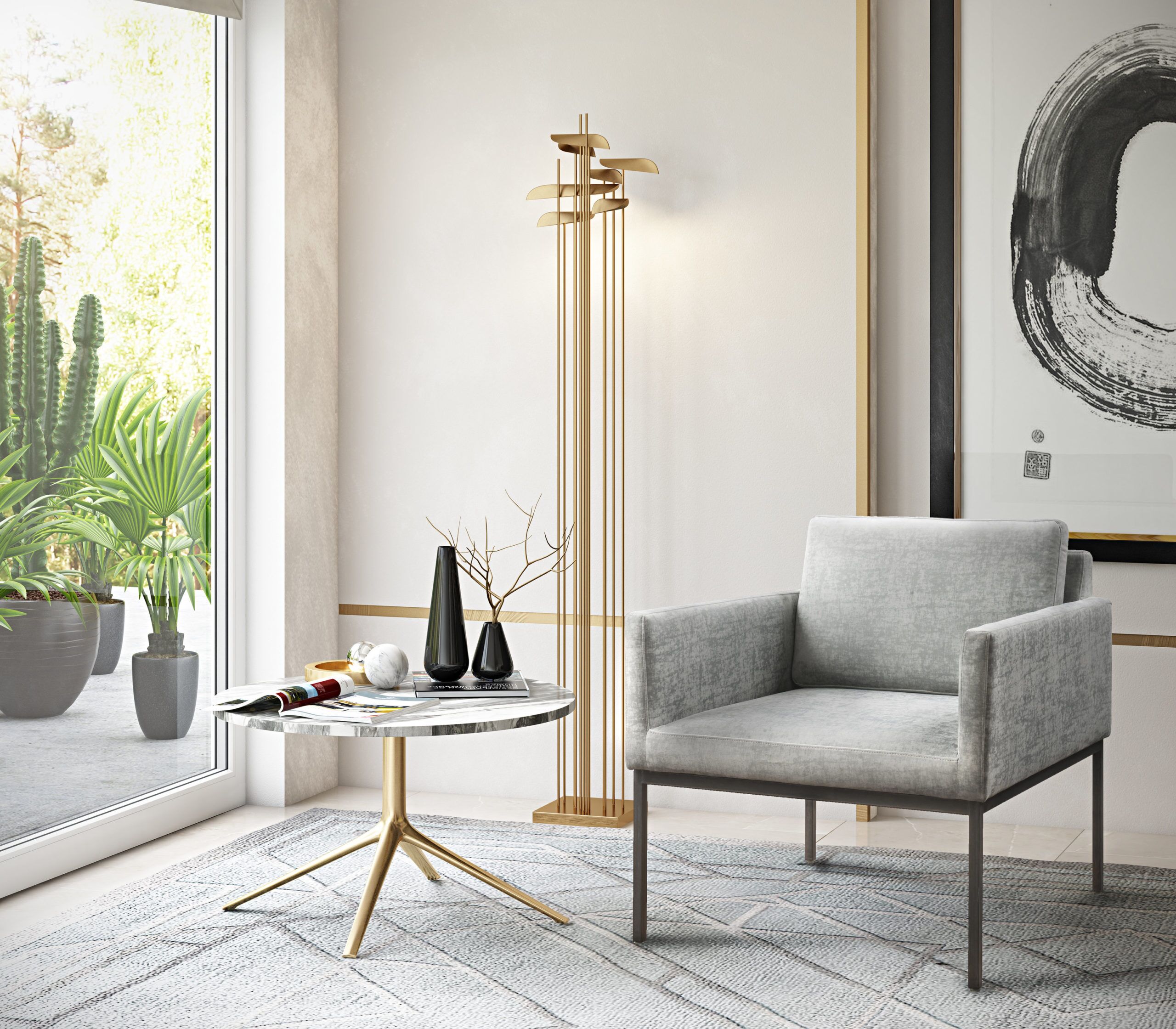 Textured Velvet Canton Grey Chair - Image 2