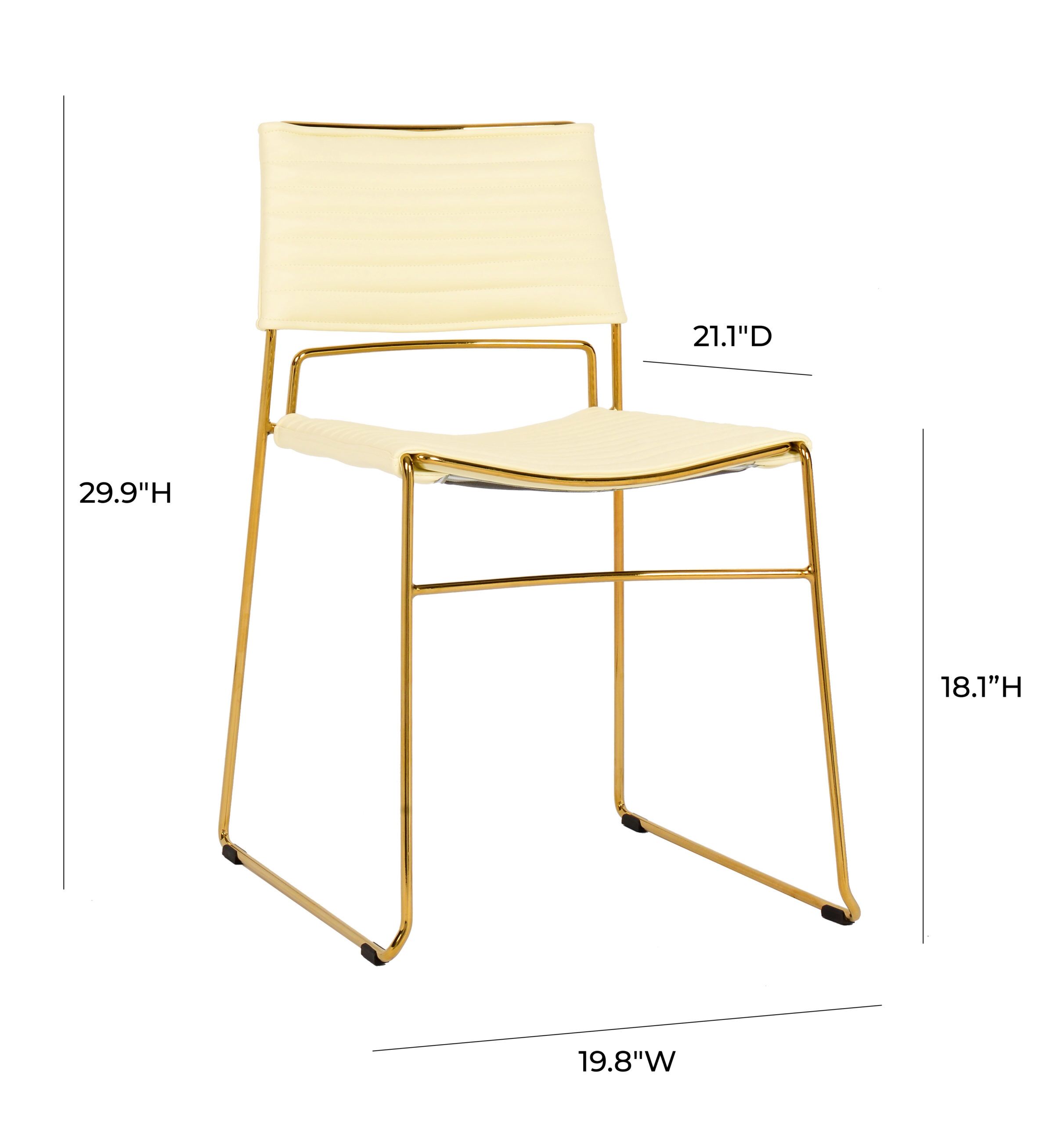 DOMANI CREAM VEGAN LEATHER CHAIR (Set of 2) - Image 9