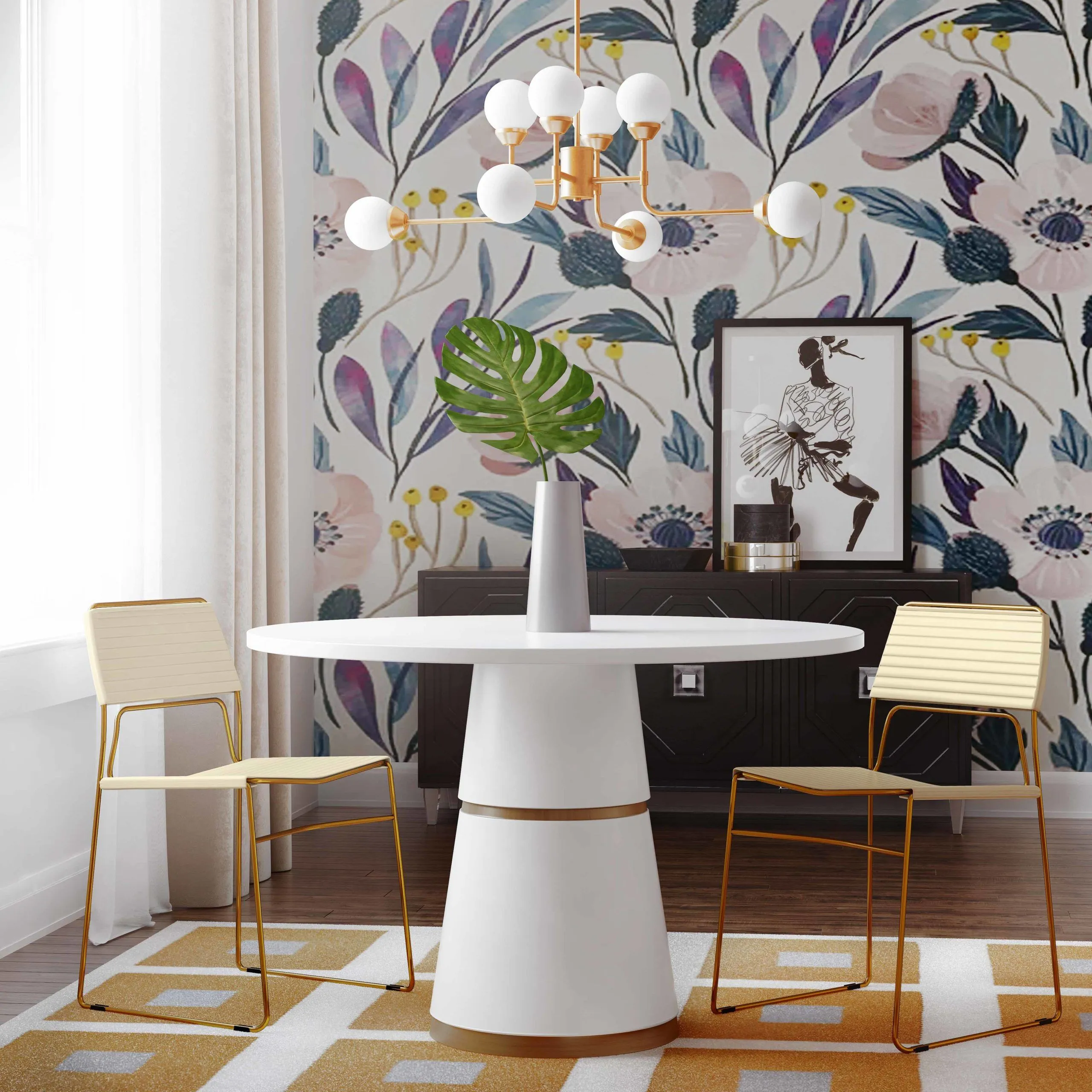 DOMANI CREAM VEGAN LEATHER CHAIR (Set of 2) - Image 2