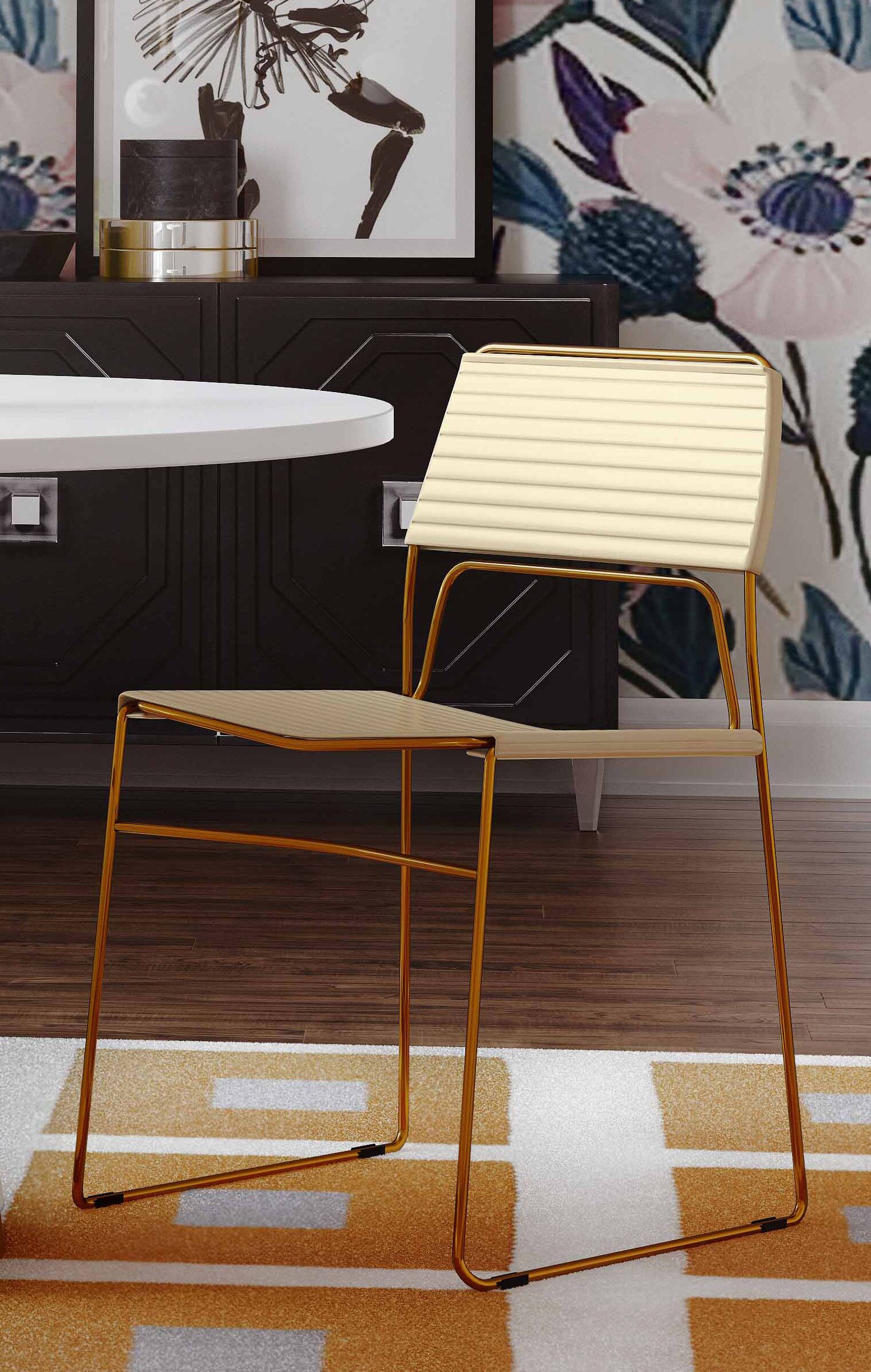 DOMANI CREAM VEGAN LEATHER CHAIR (Set of 2) - Image 8