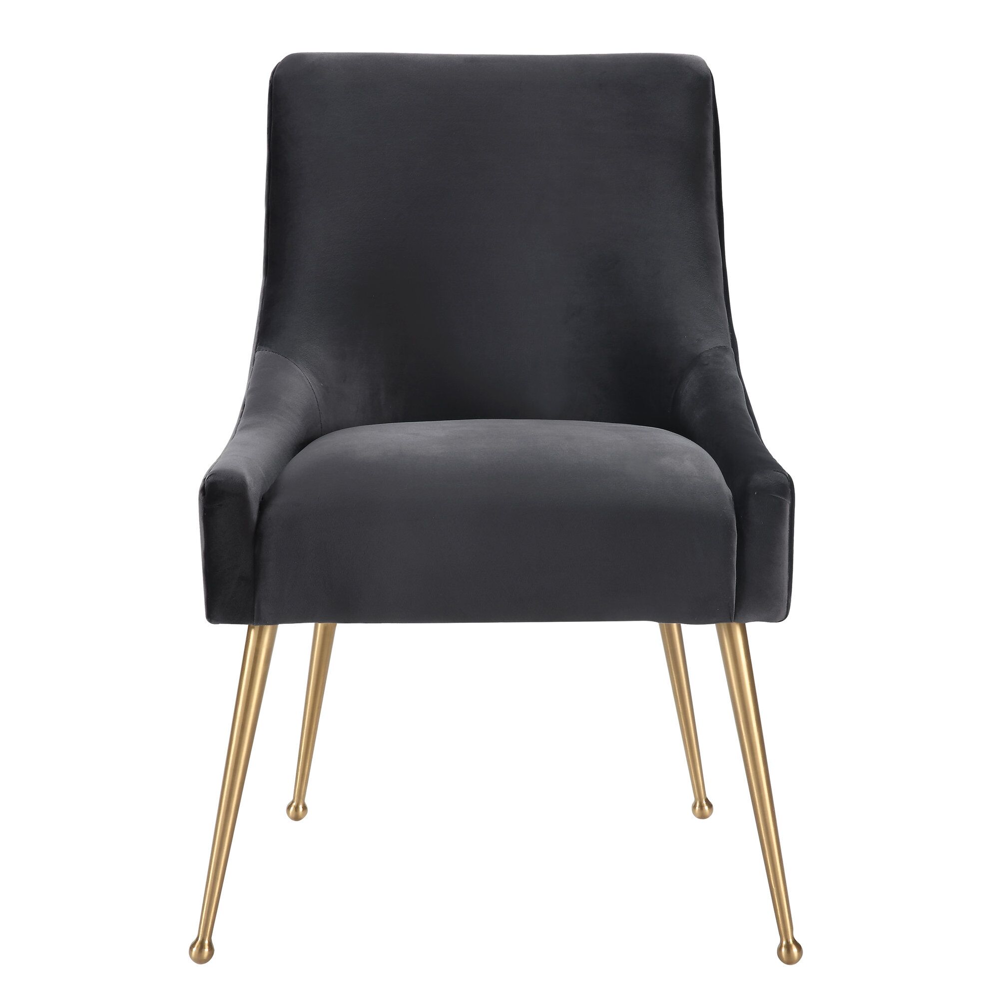 BEATRIX GREY VELVET SIDE CHAIR - Image 3