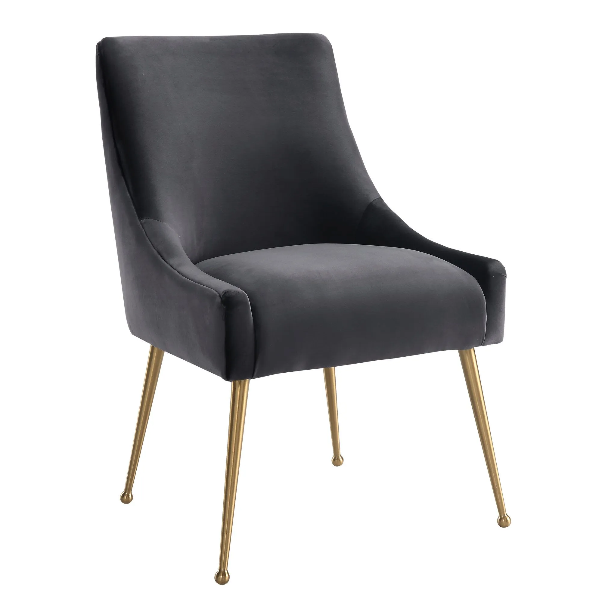 BEATRIX GREY VELVET SIDE CHAIR