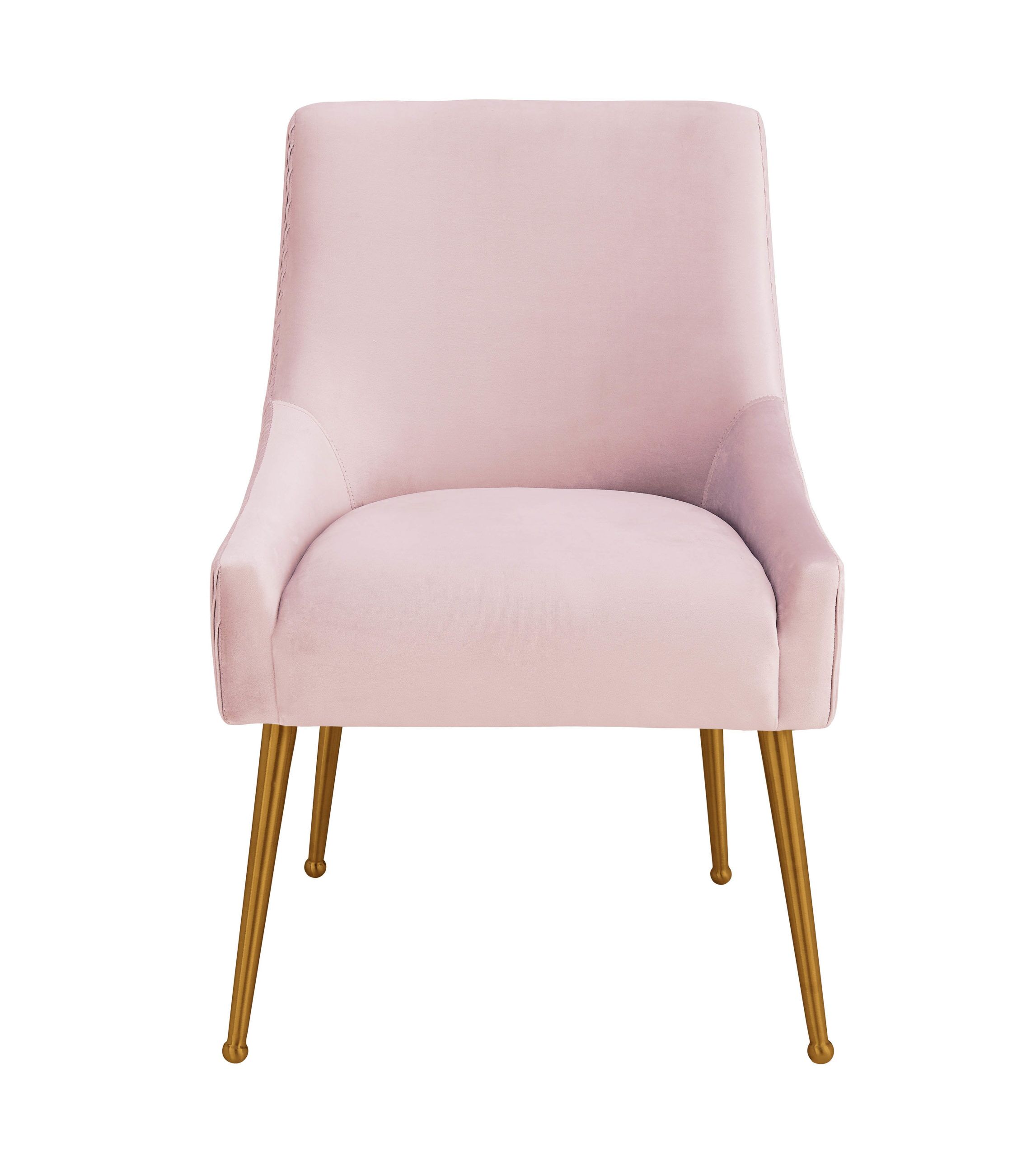 BEATRIX PLEATED BLUSH VELVET SIDE CHAIR - Image 7