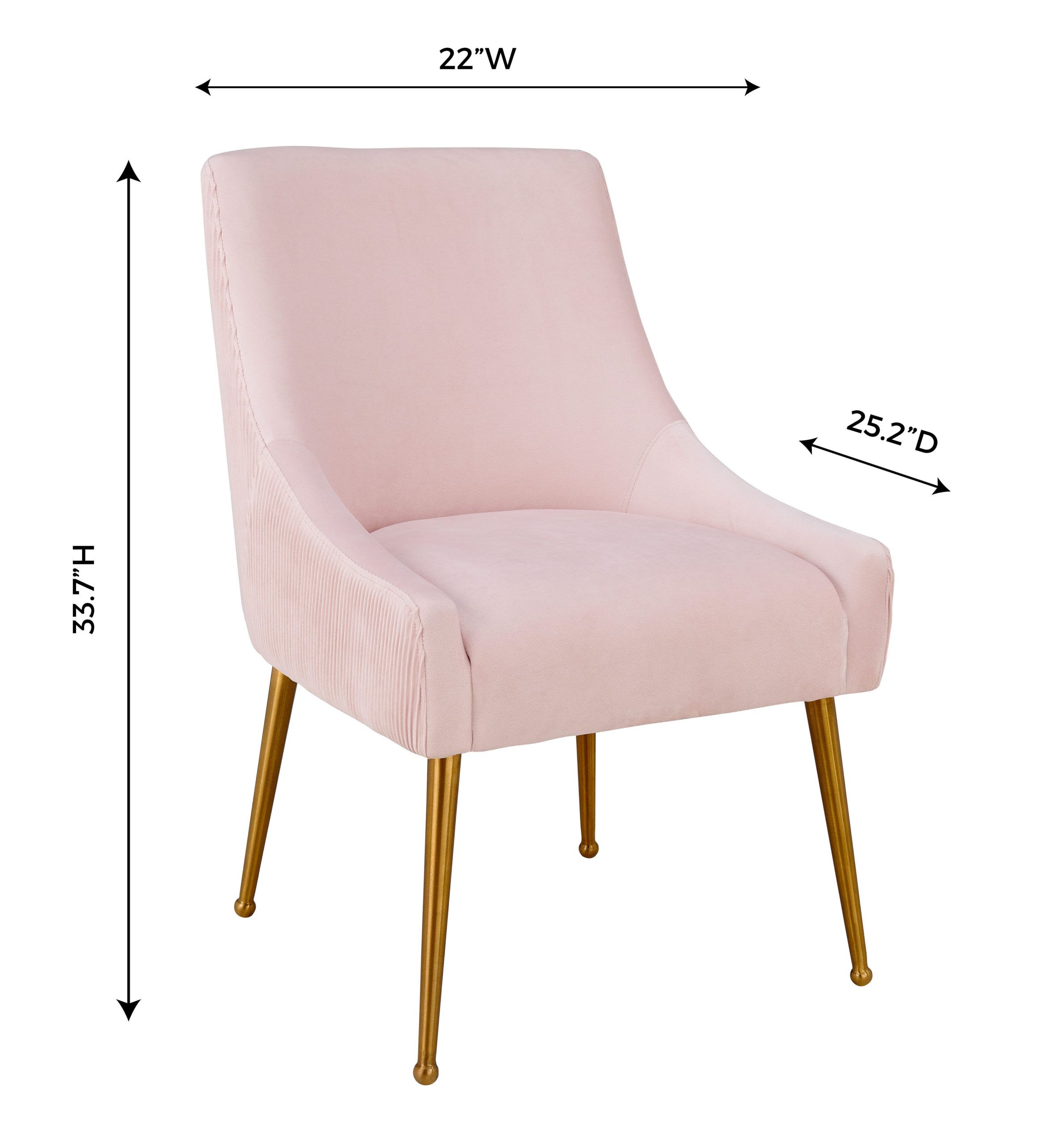 BEATRIX PLEATED BLUSH VELVET SIDE CHAIR - Image 6