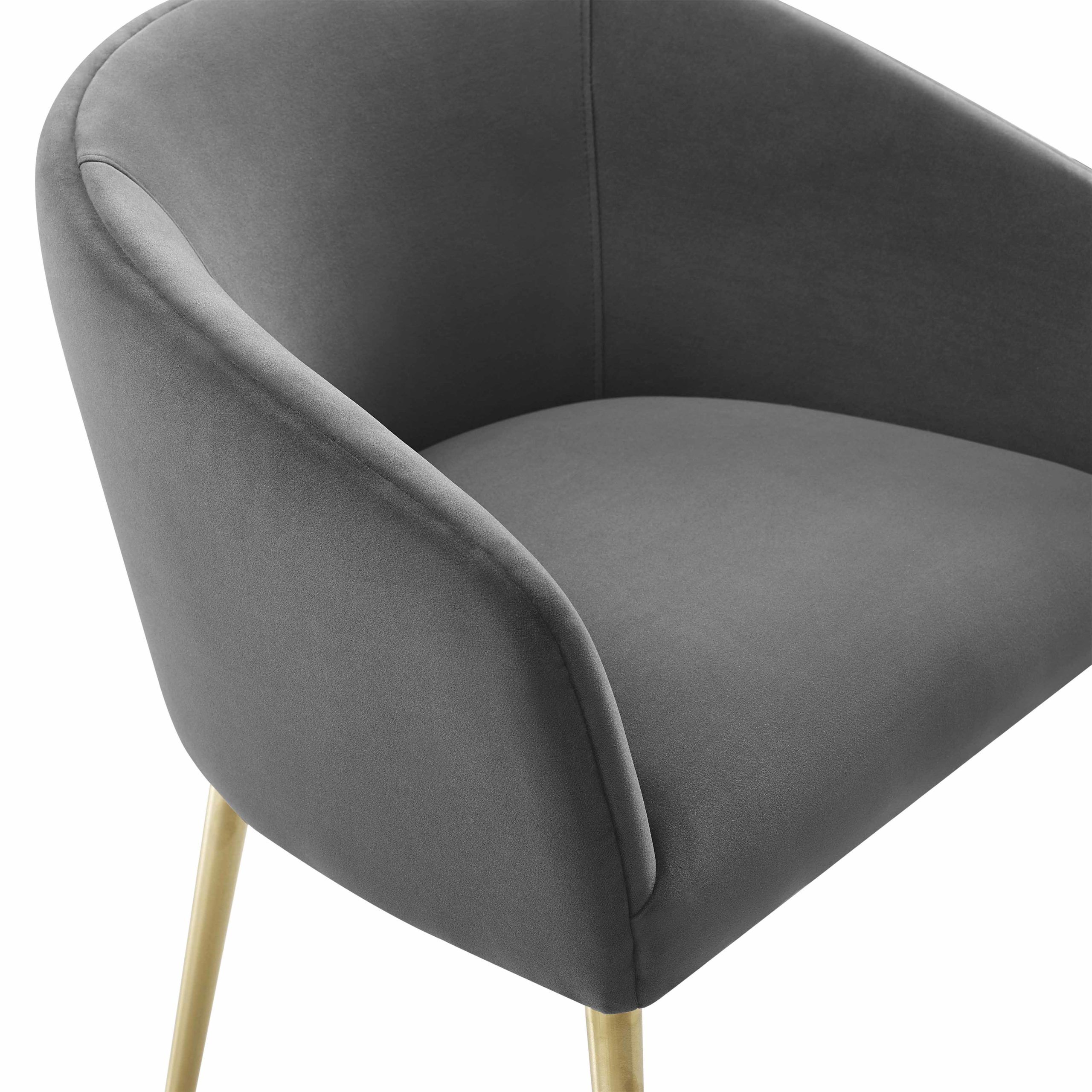 ARYA PERFORMANCE VELVET GREY DINING CHAIR - Image 3
