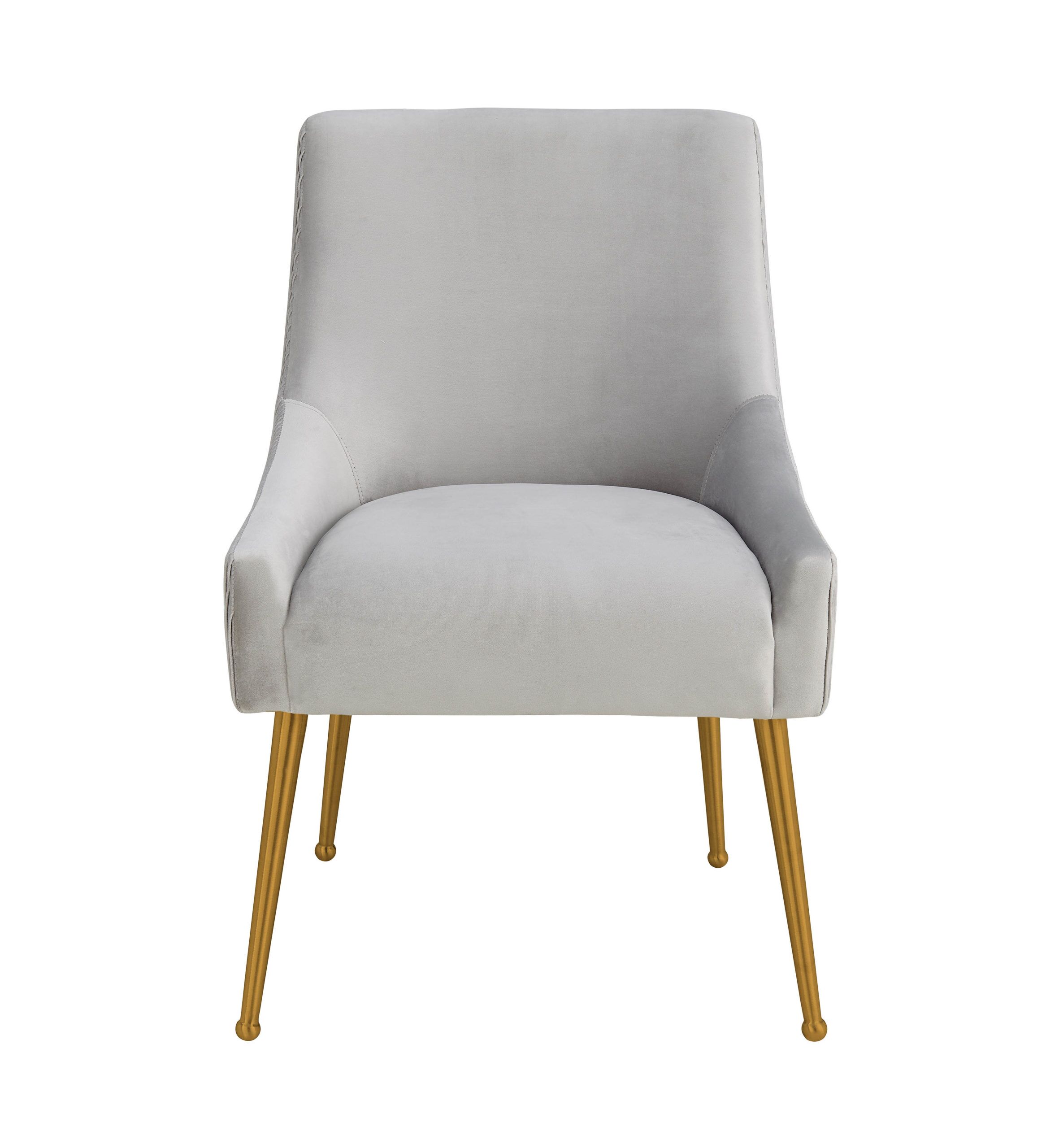 BEATRIX PLEATED LIGHT GREY VELVET SIDE CHAIR - Image 7