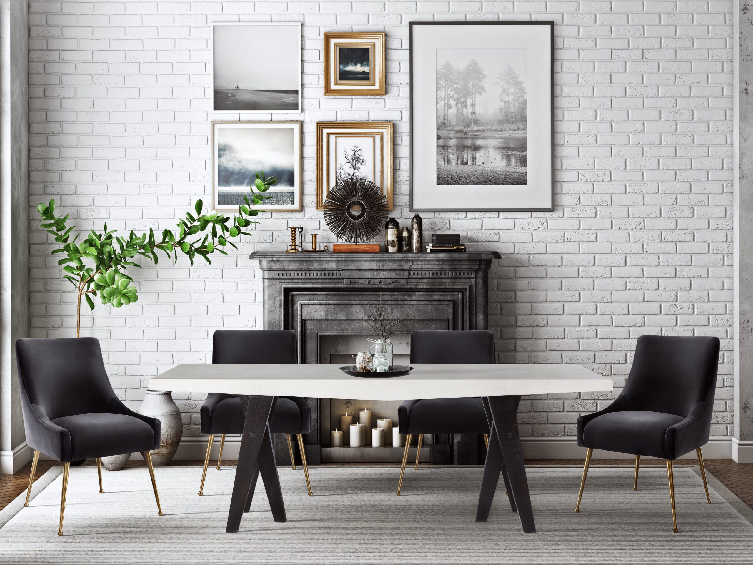 BEATRIX GREY VELVET SIDE CHAIR - Image 7